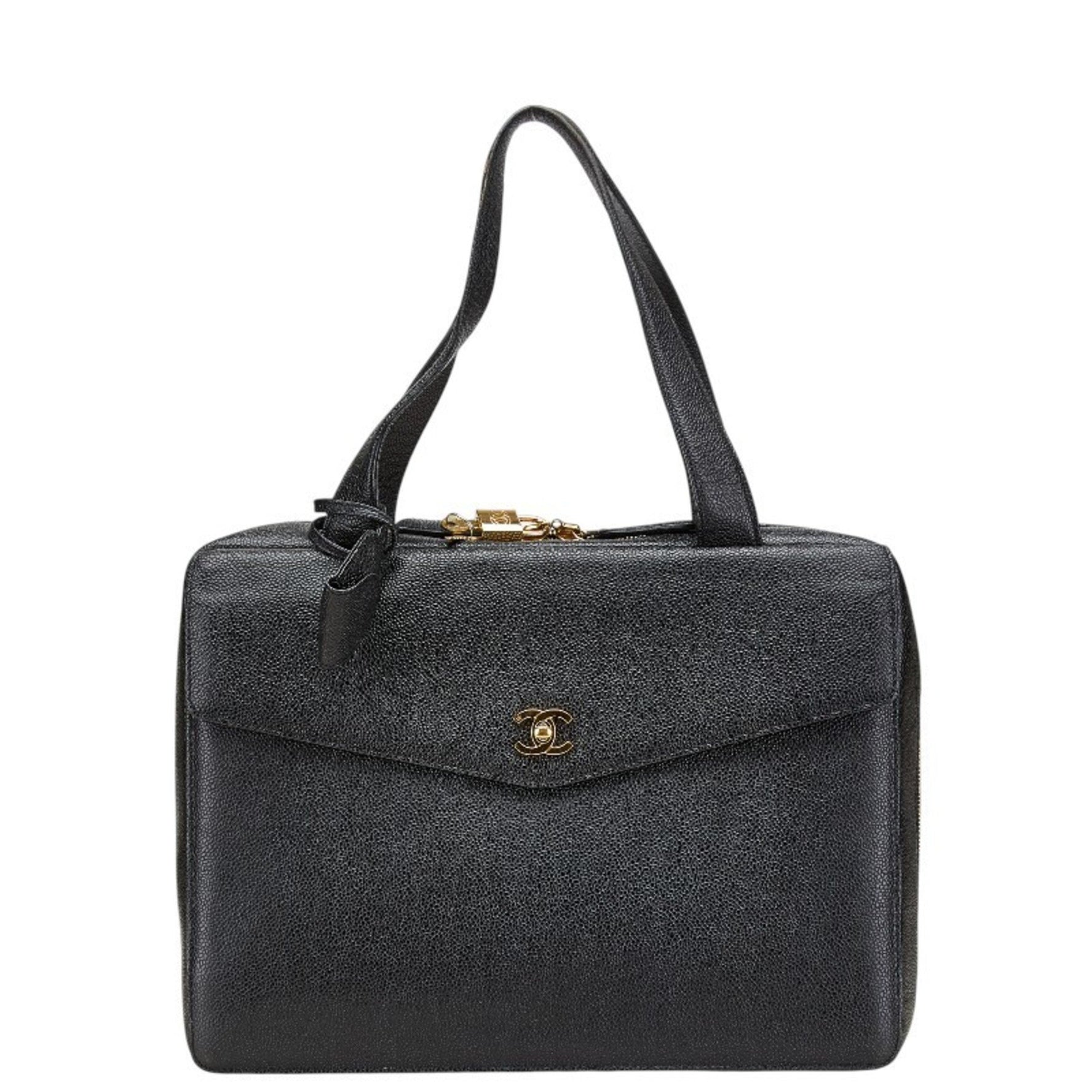 CHANEL Coco Mark Business Bag Briefcase Caviar Leather