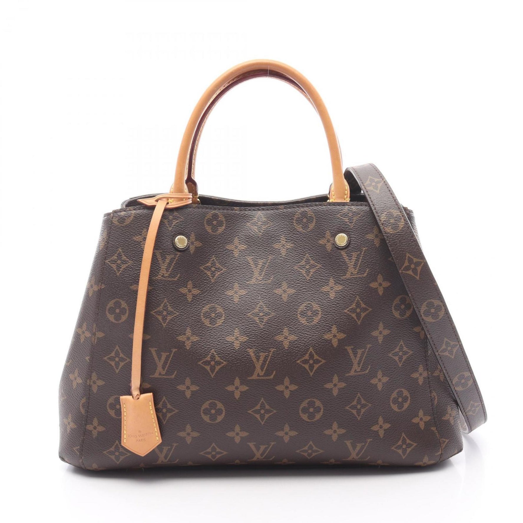 Louis Vuitton Montaigne MM Handbag, PVC-Coated Canvas and Leather, Monogram