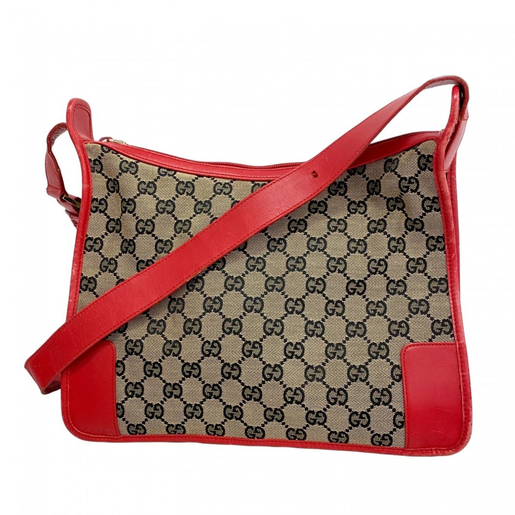 Gucci Shoulder Bag GG Canvas 001 4205 Brown Red