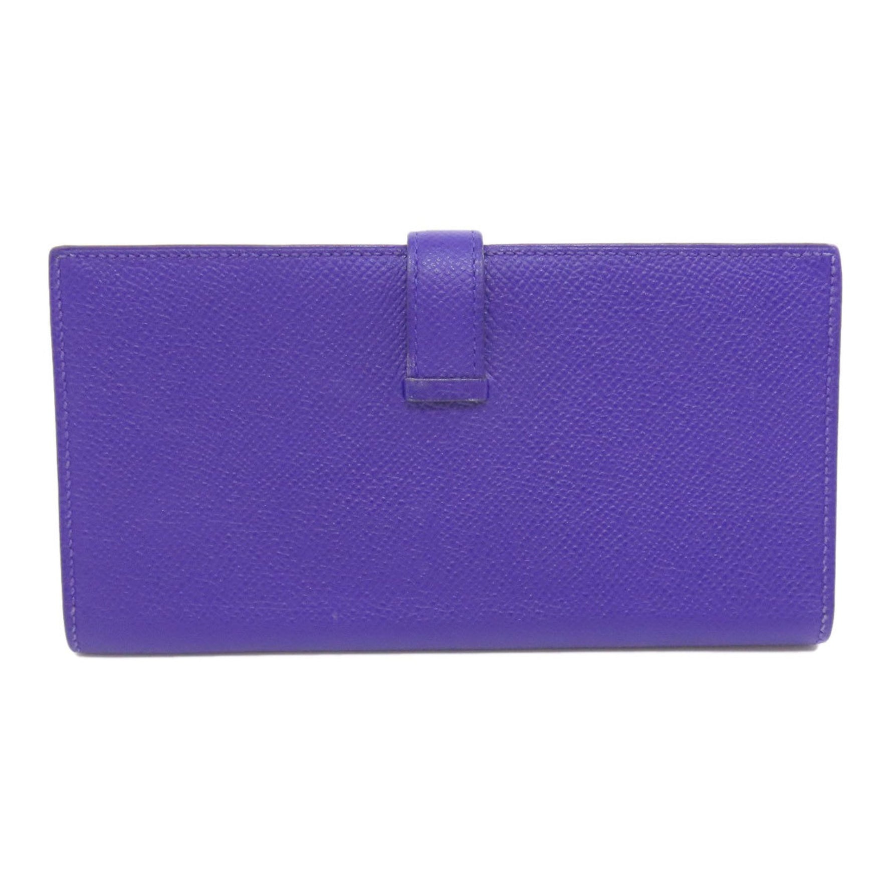 Hermes Bearn Soufflet Blue Electric Long Wallet Epson