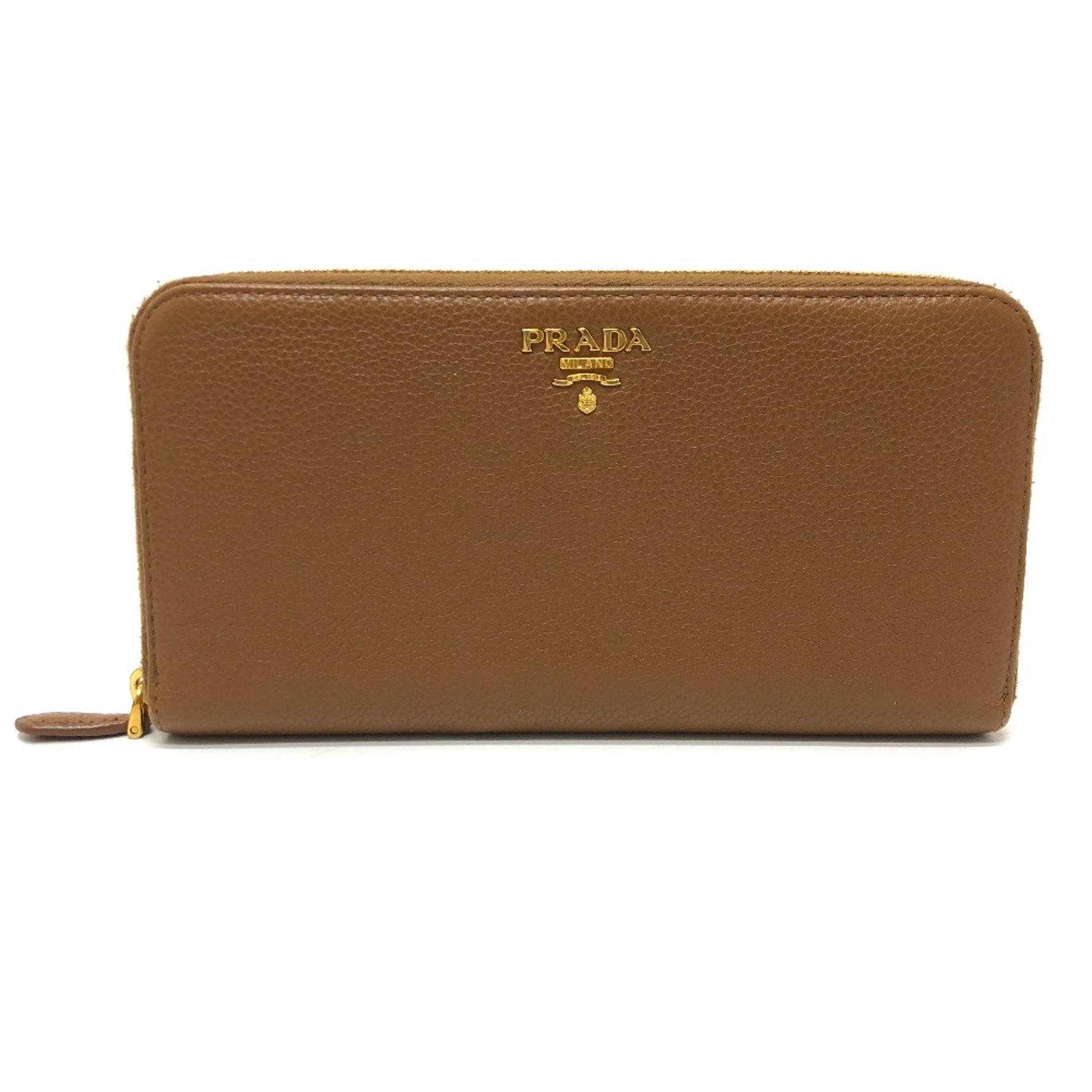 PRADA Zip Around Long Wallet GoldHardware