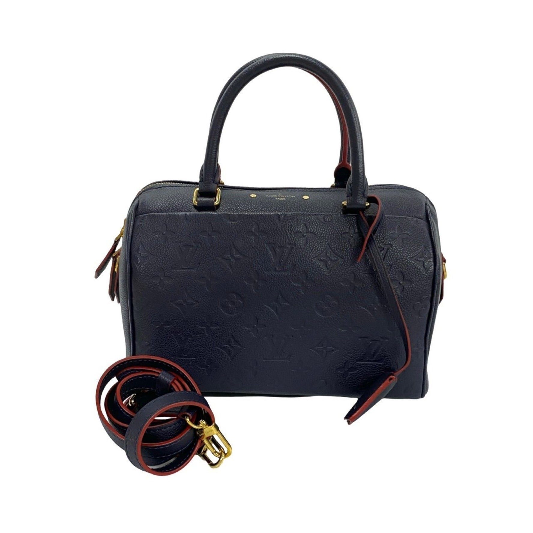Louis Vuitton Speedy Bandouliere Monogram Empreinte Leather Shoulder/Handbag, Blue