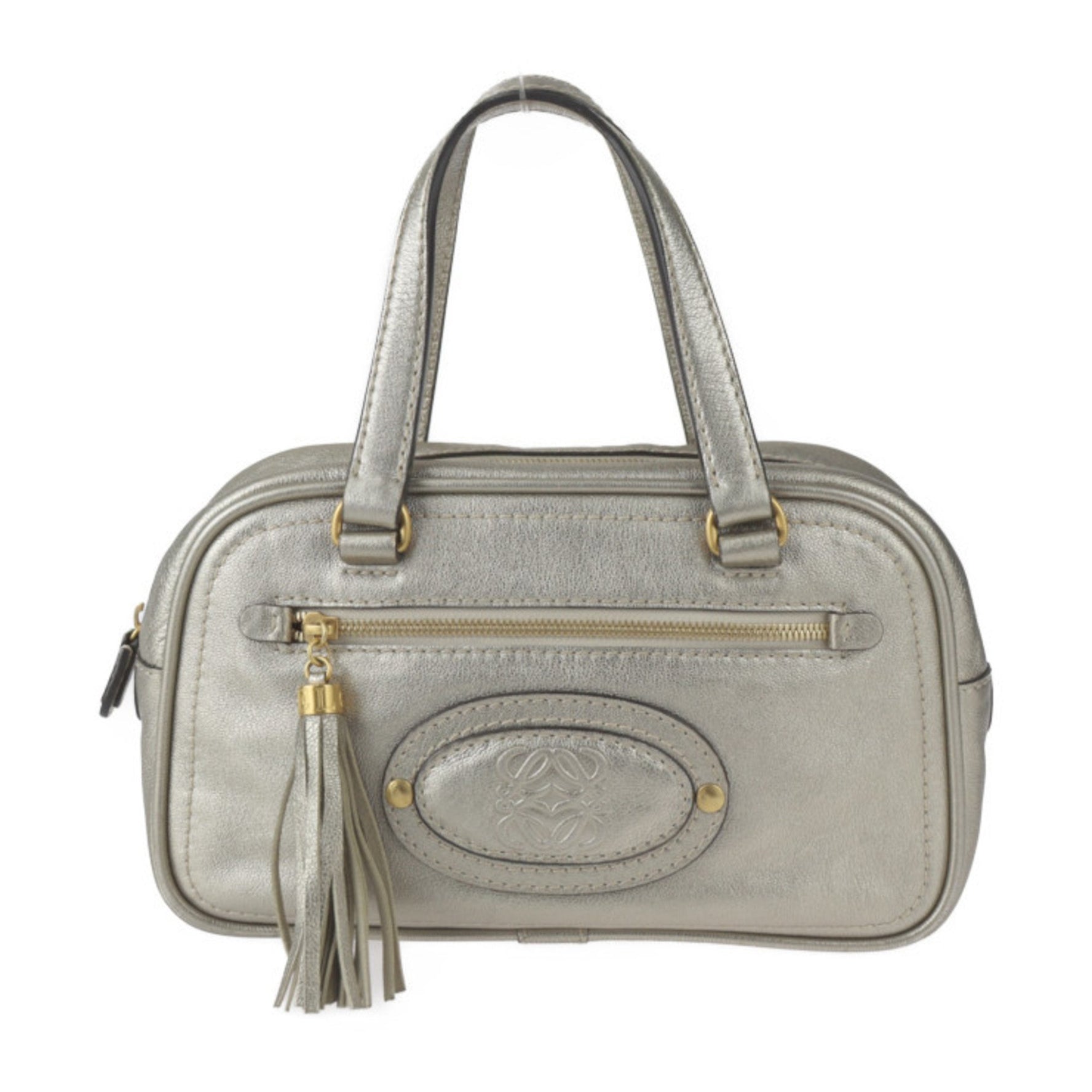 LOEWE Handbag - Leather Gold Anagram Tassel