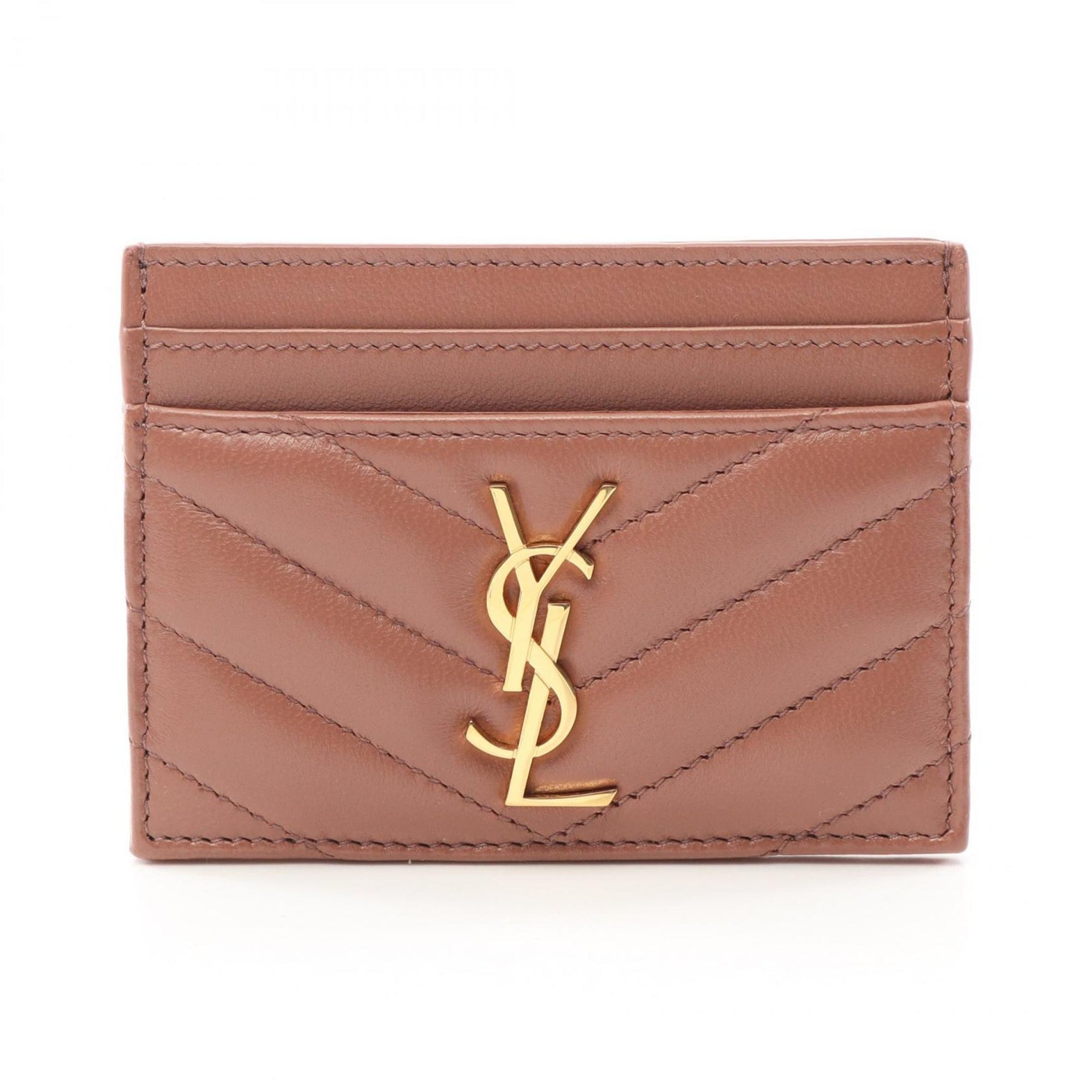 Saint Laurent YSL Monogram Business Card Holder/Card Case Leather
