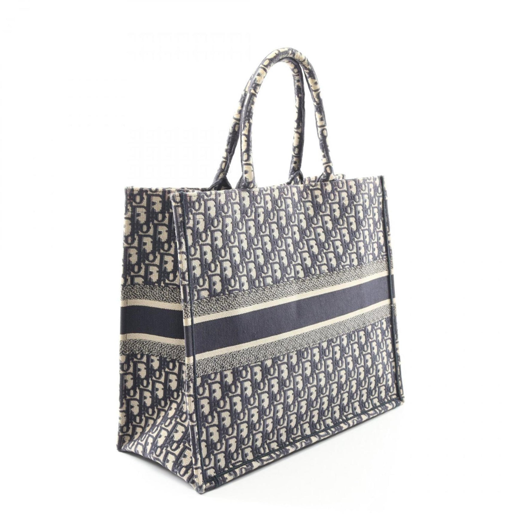 Christian Dior Dior BOOK TOTE Large Oblique Tote Bag, Canvas, Navy and Beige
