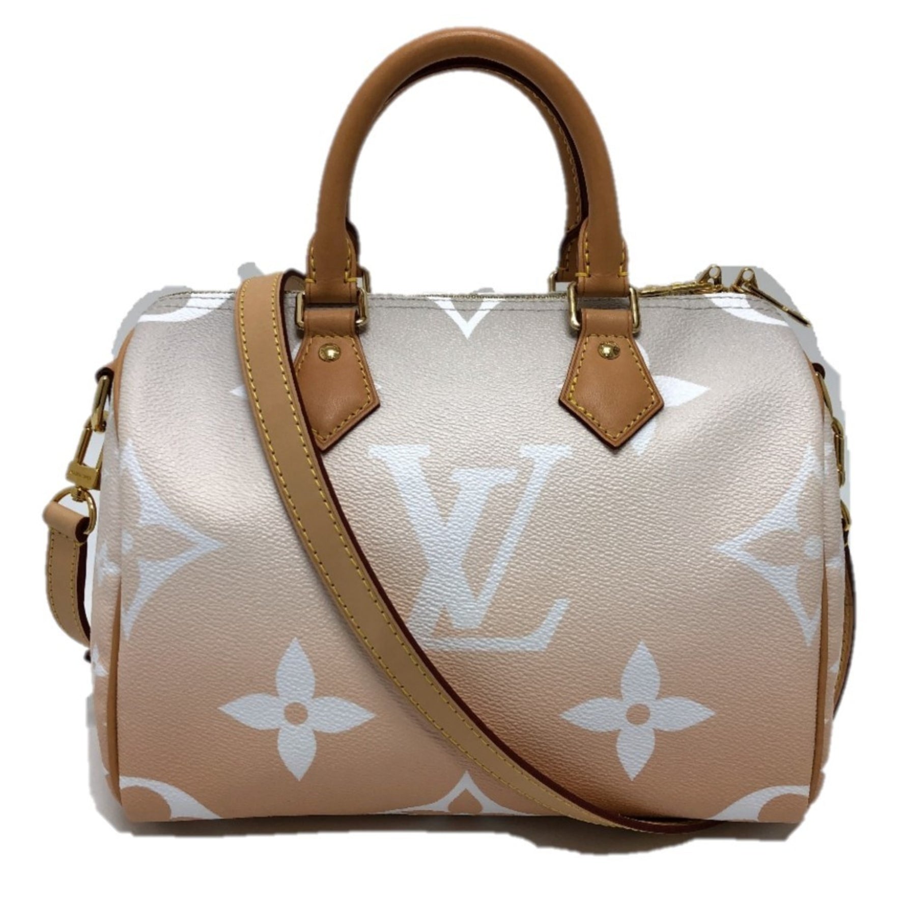LOUIS VUITTON Monogram Giant Gradient Speedy Bandouliere 25 Mini Boston Bag/Shoulder Bag in Canvas, Blue Pink