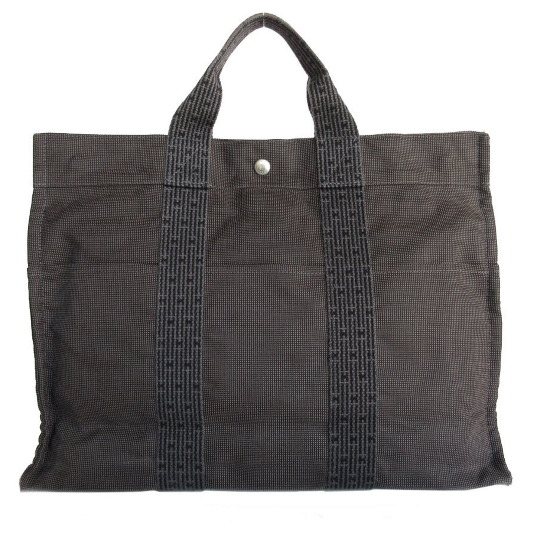 Hermes handbag tote bag Air Line canvas dark grey men's
