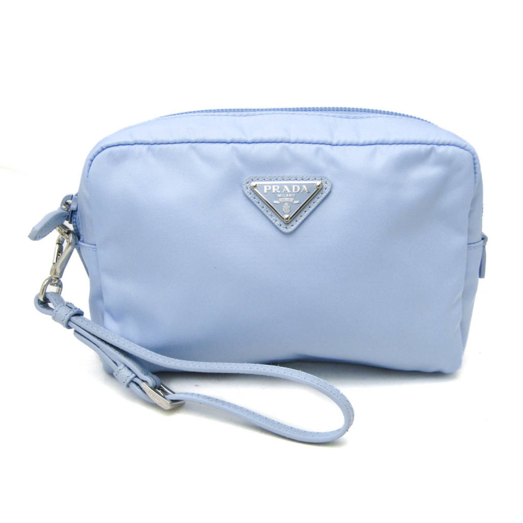 Prada Re-Nylon Small Pouch Nylon,Leather Pouch Light Blue