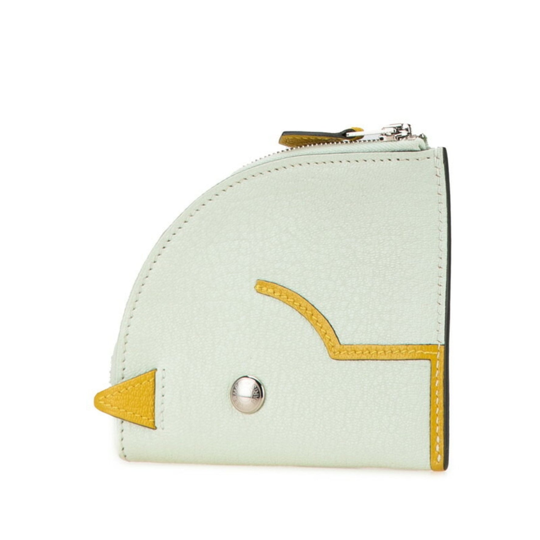 Hermes Paddock Coin Case Vert Fizz Cumin Chevre