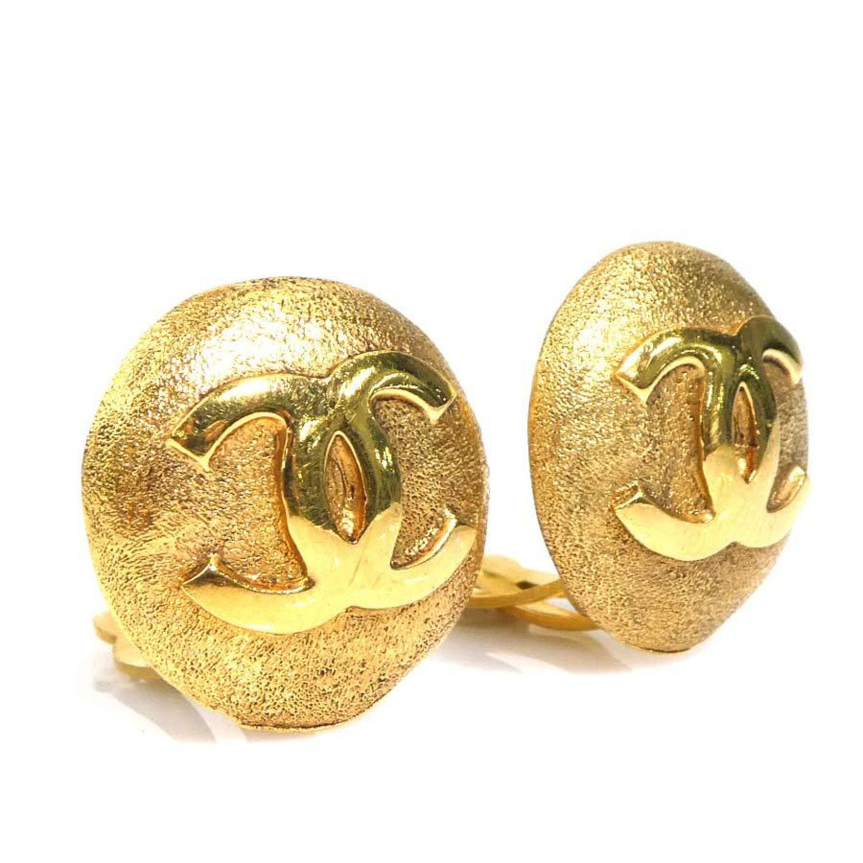 CHANEL Coco Mark Metal Earrings