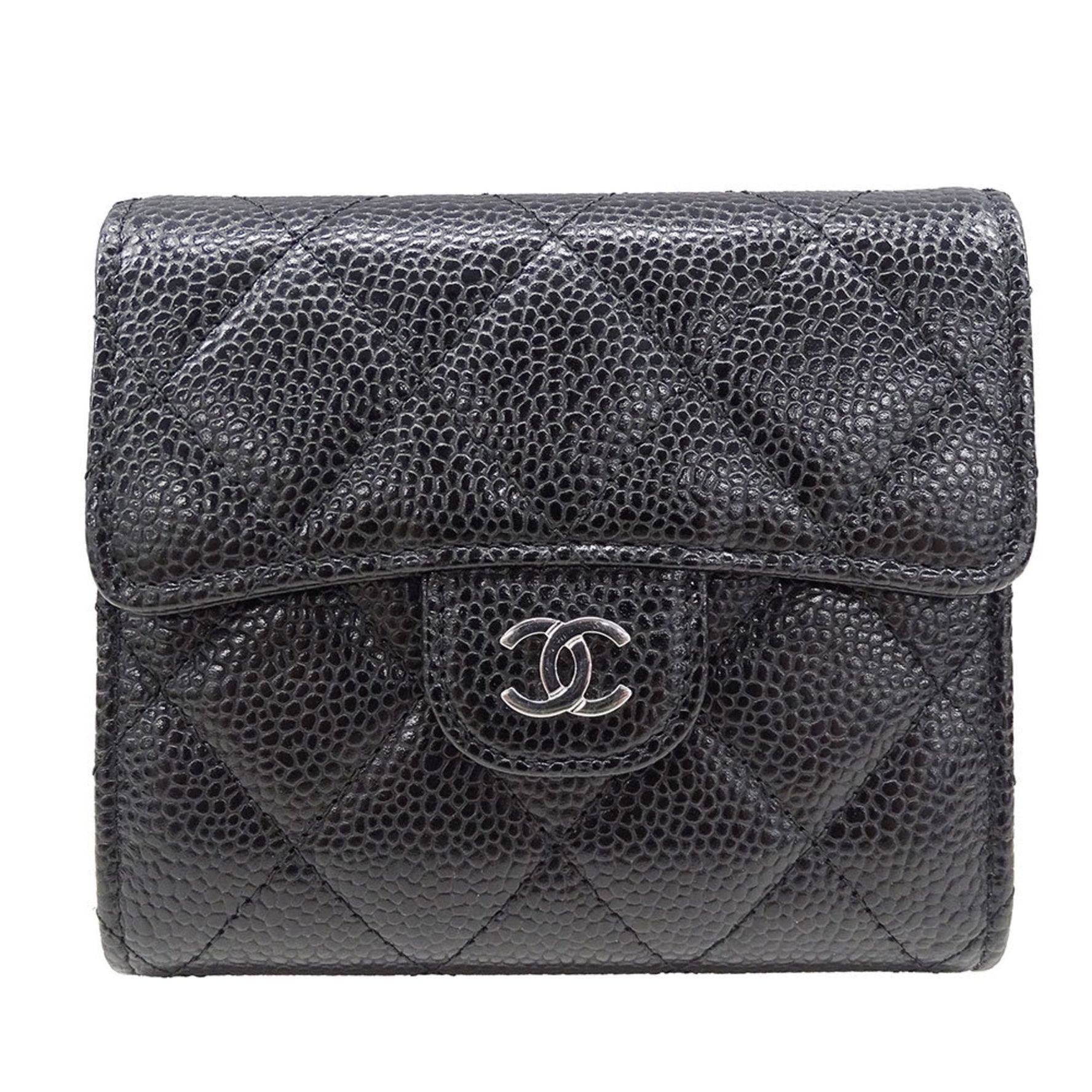 CHANEL Wallet, Bi-fold Matelasse, Caviar Skin, Quilted