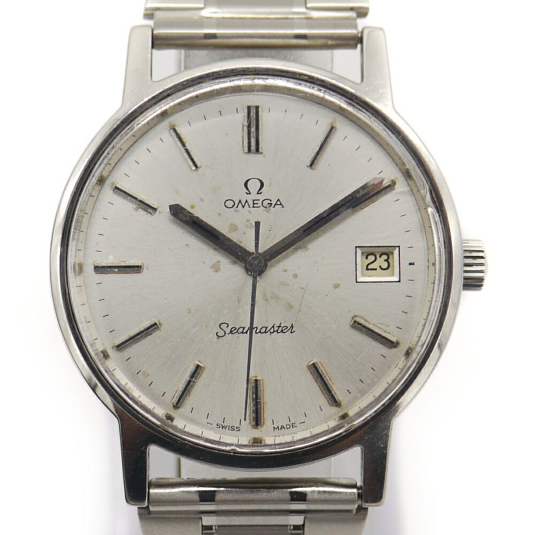 OMEGA Seamaster manual winding watch silver dial