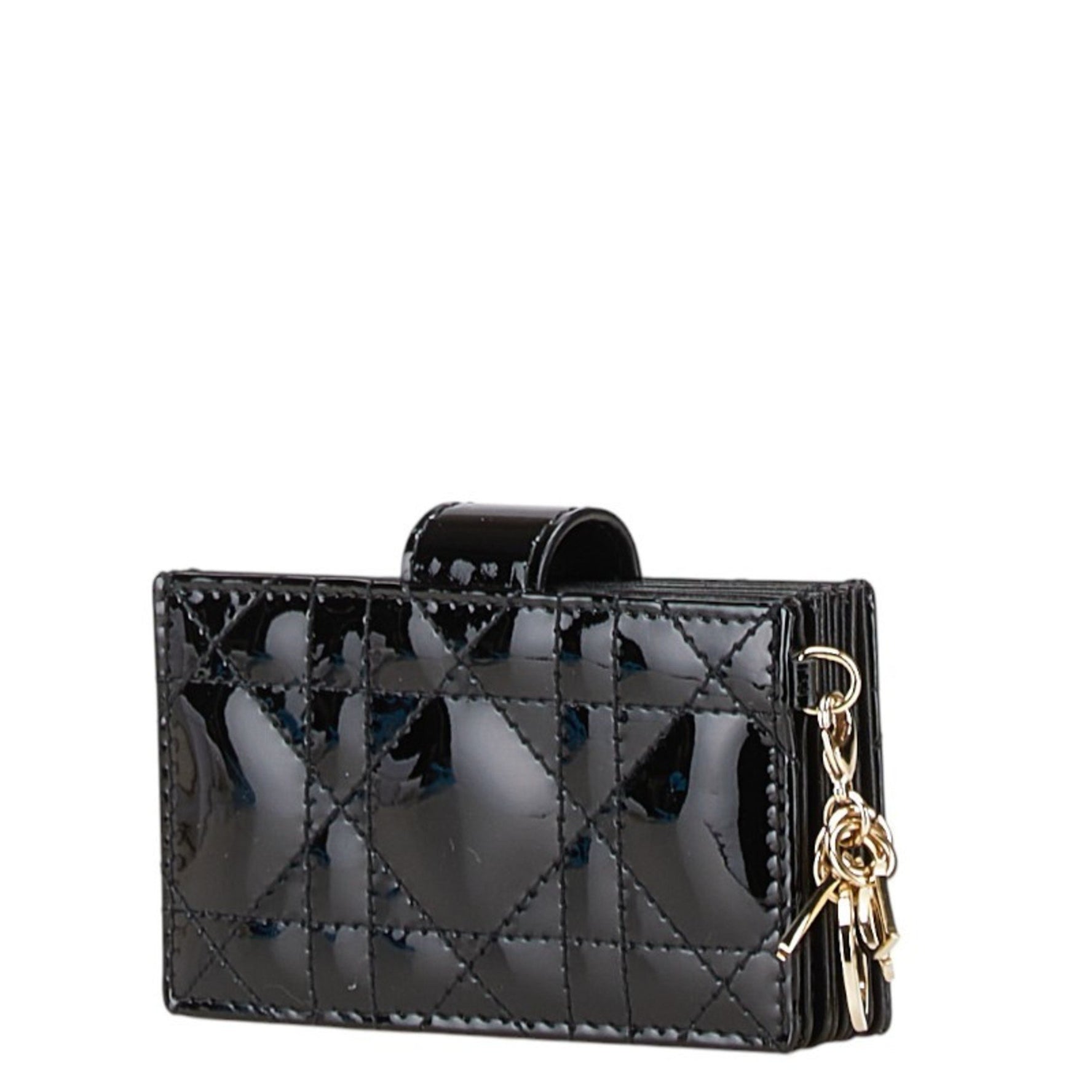 Christian Dior Dior Lady Cannage Business Card Case in Patent Leather