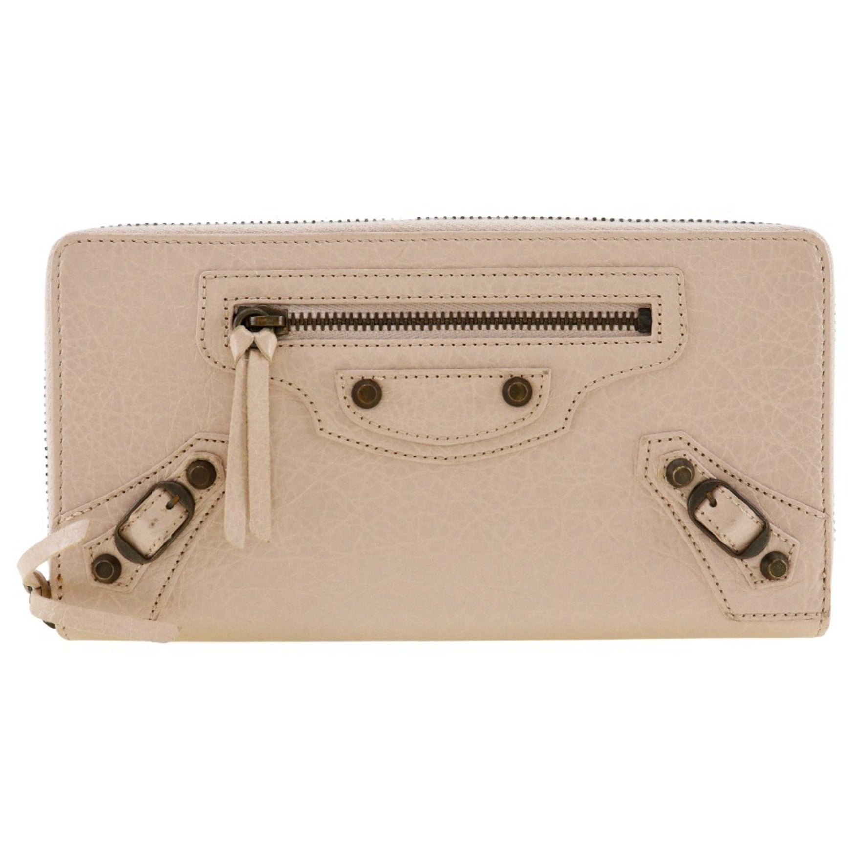 BALENCIAGA Classic Continental Long Wallet Calf Beige Pink