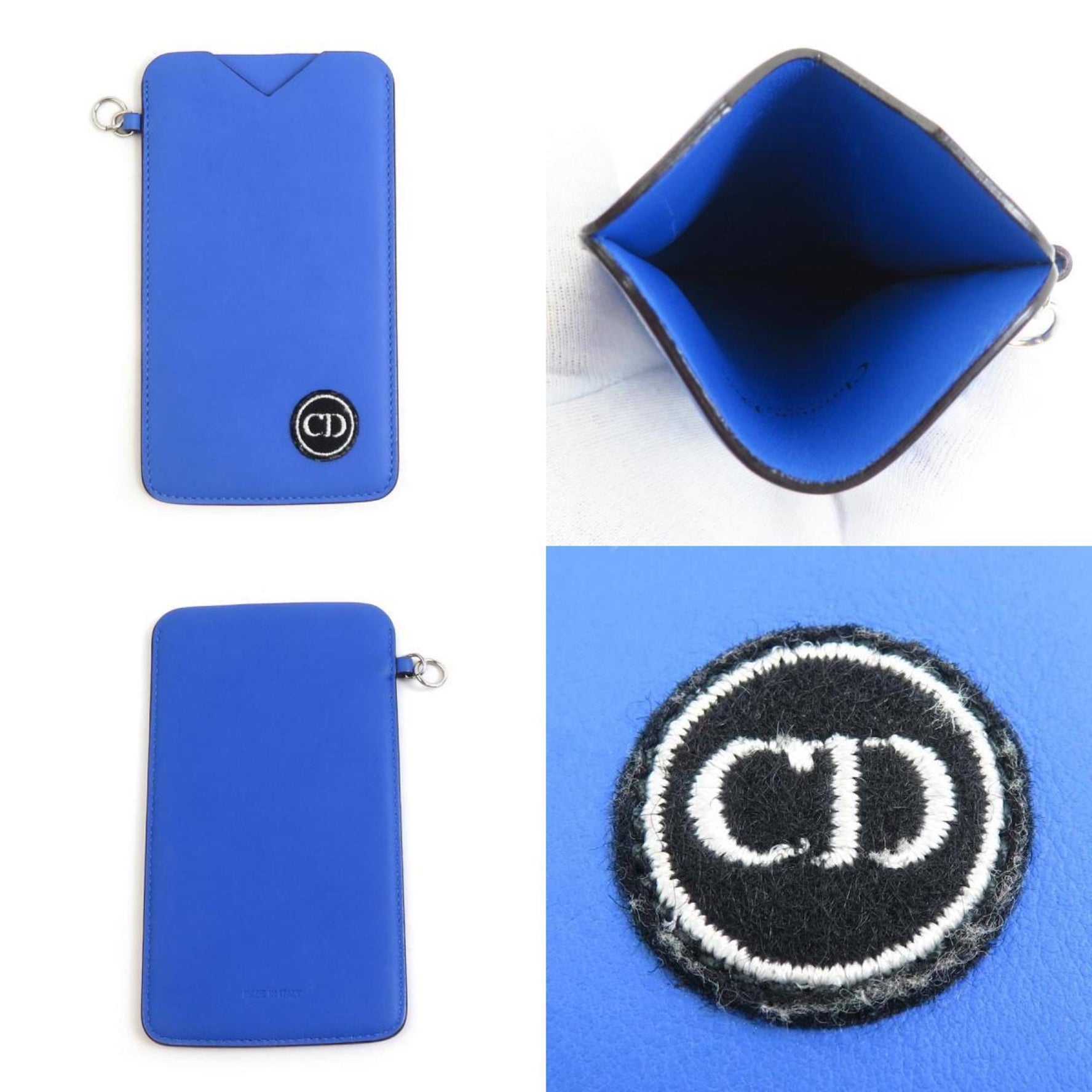 Christian Dior Leather Neck Pouch in Blue-Purple