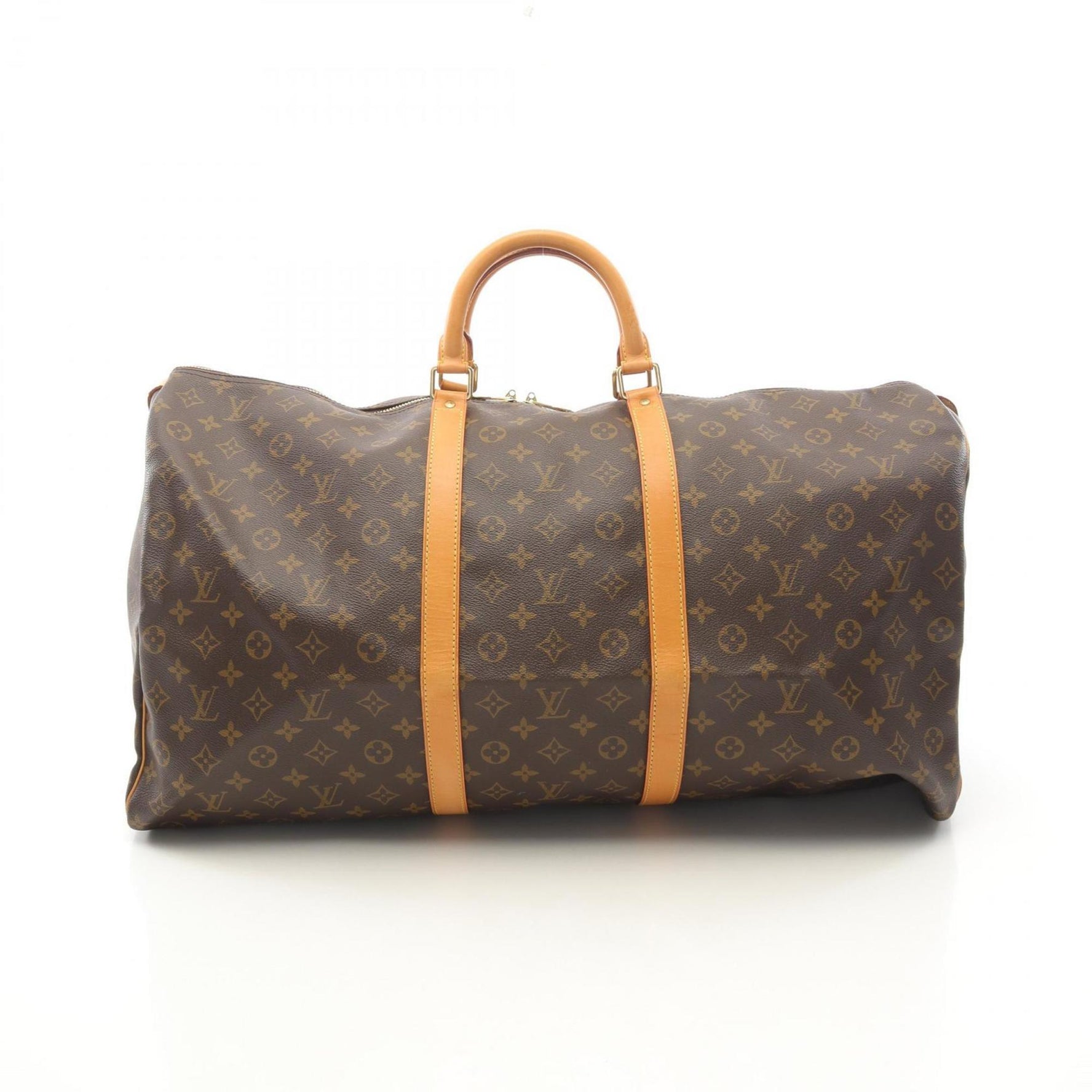 Louis Vuitton Keepall 60 Boston Bag, Coated Canvas and Leather, Monogram, Brown, Men's