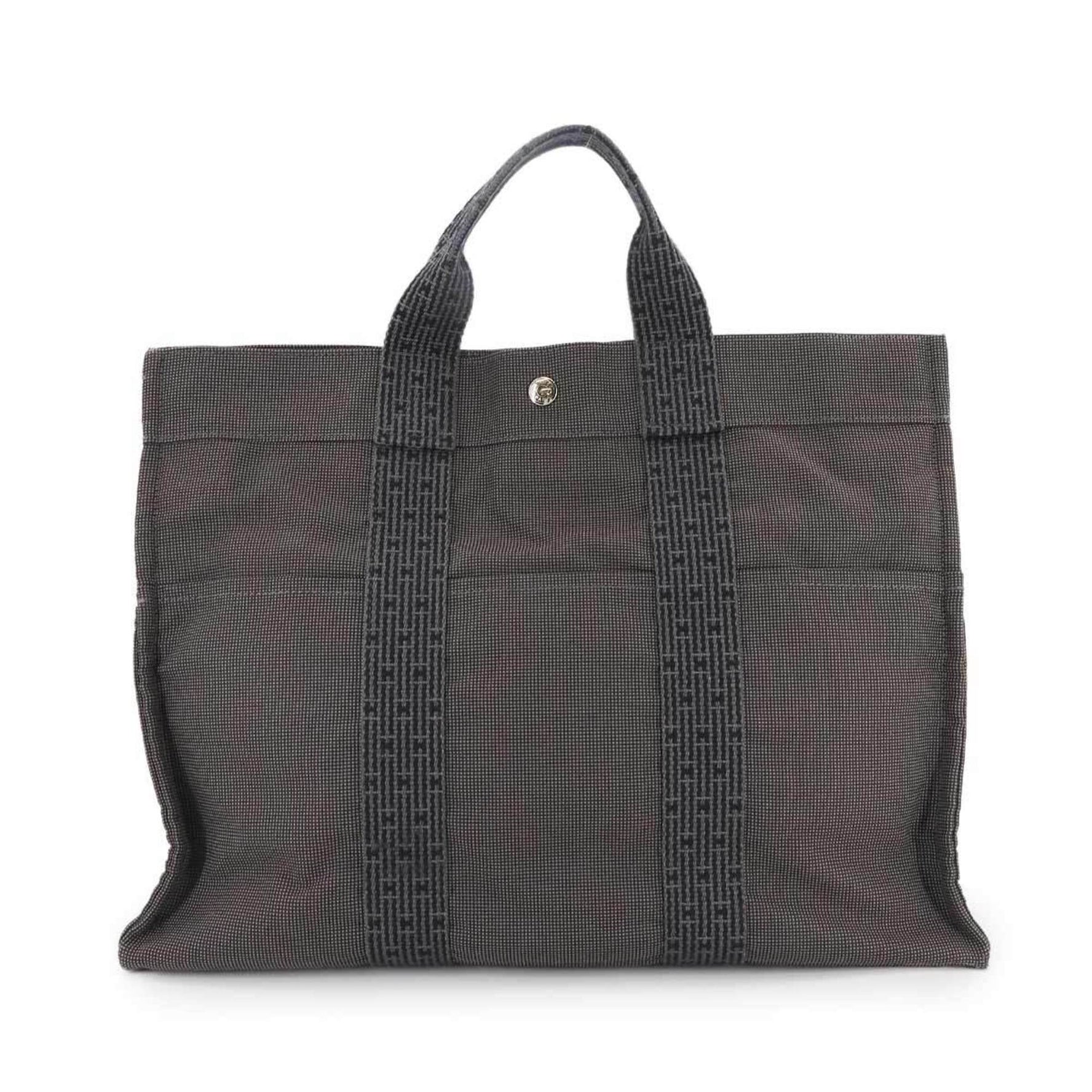 Hermes Hermès Herline MM Tote Bag, Canvas with Silver Hardware