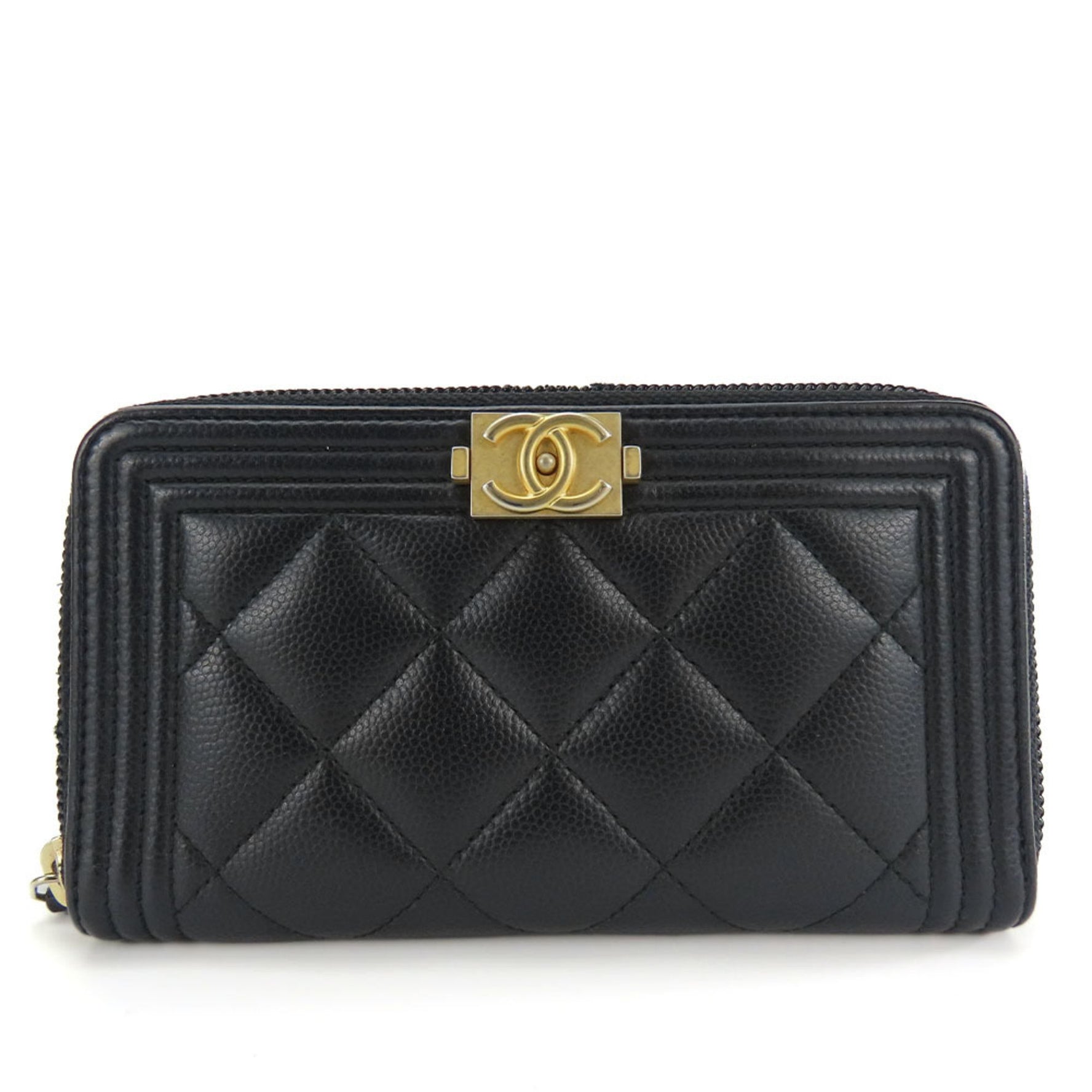 Chanel Wallets & Coin Cases Boy Round Caviar Skin 23 Series Compact Wallet