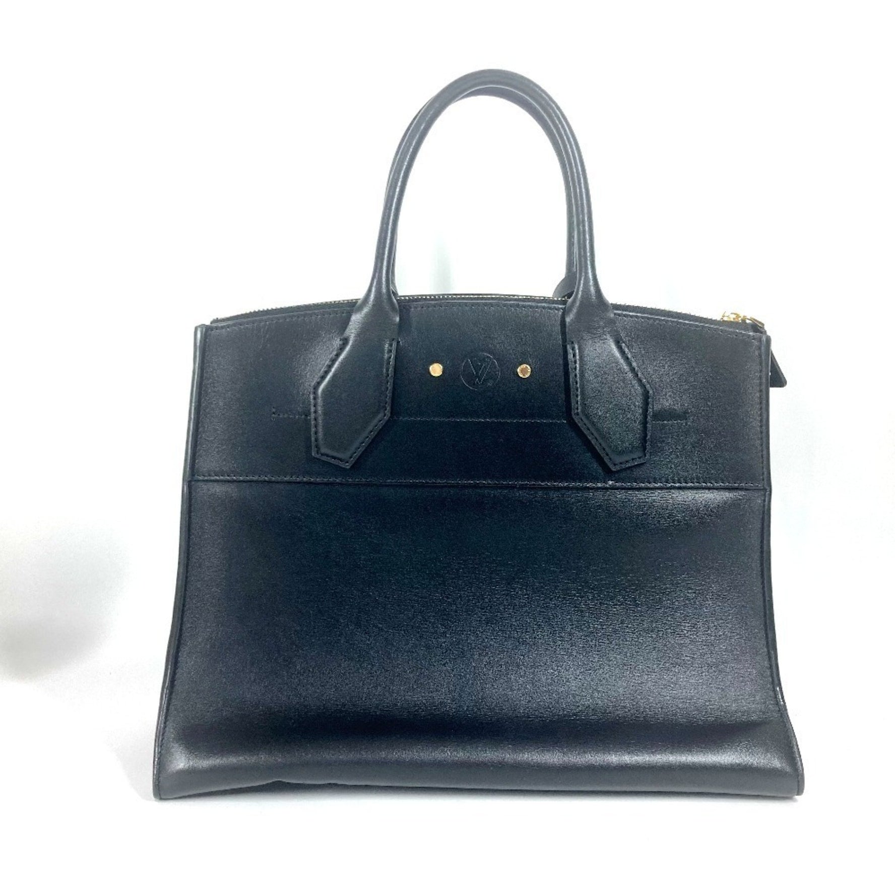 Louis Vuitton City Steamer MM Handbag in Leather, Noir Black