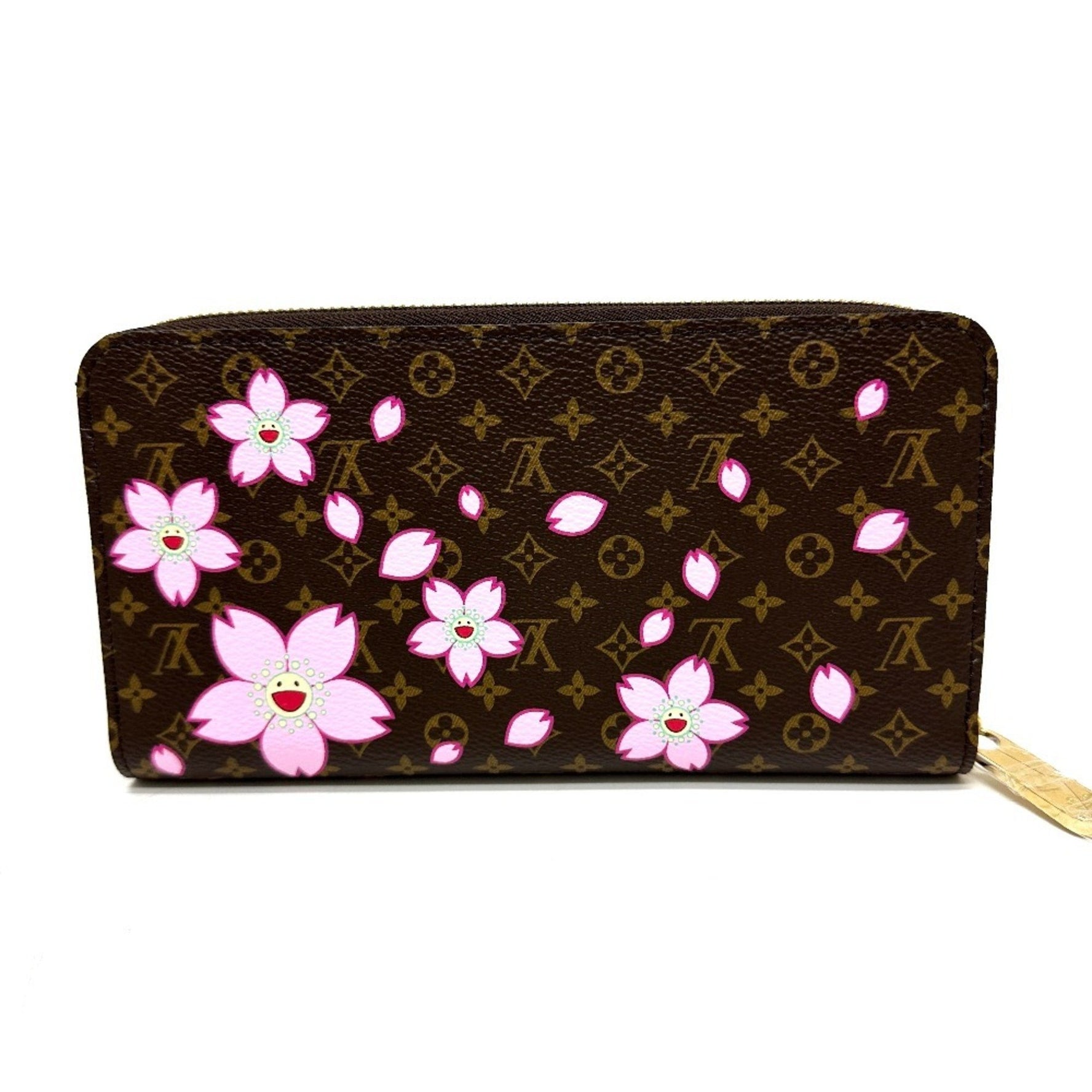 Louis Vuitton Takashi Murakami Monogram LV x TM Zippy Wallet Cherry Blossom Long Canvas