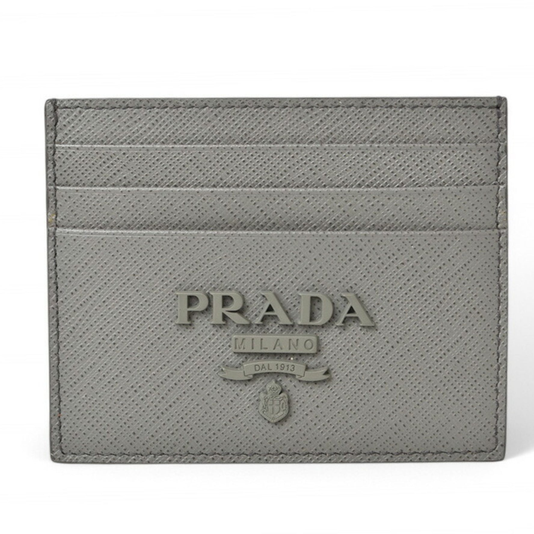 Prada Card Case Business Holder SAFFIANO Saffiano Light Grey
