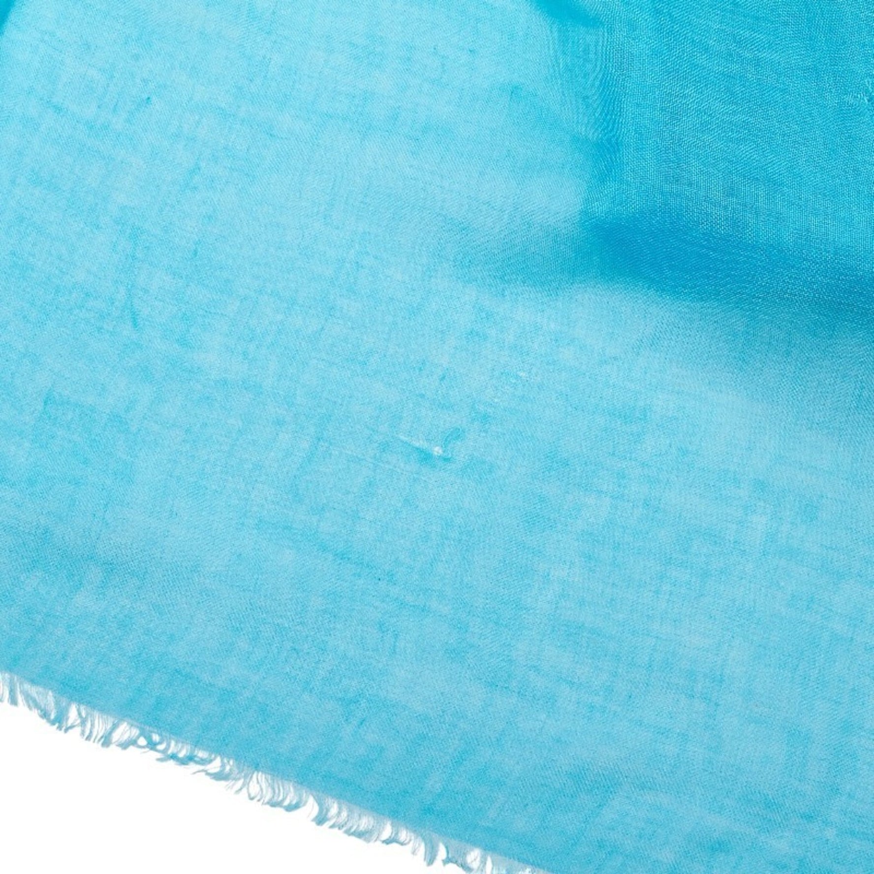 Chanel Coco Mark Embroidered Stole, Light Blue, Modal and Cashmere