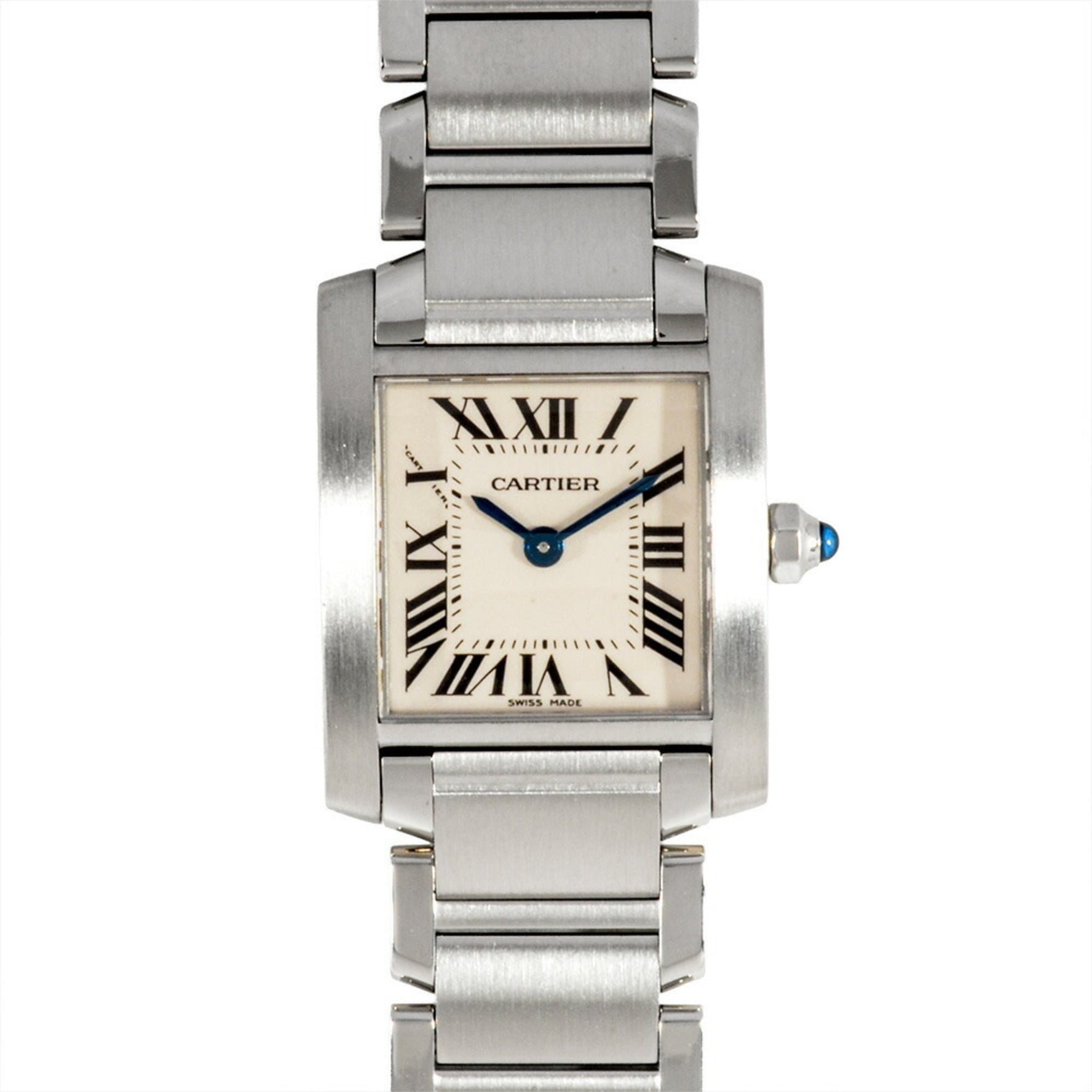 Cartier Tank Française SM Watch 2384, Quartz Movement, Dial, Stainless Steel