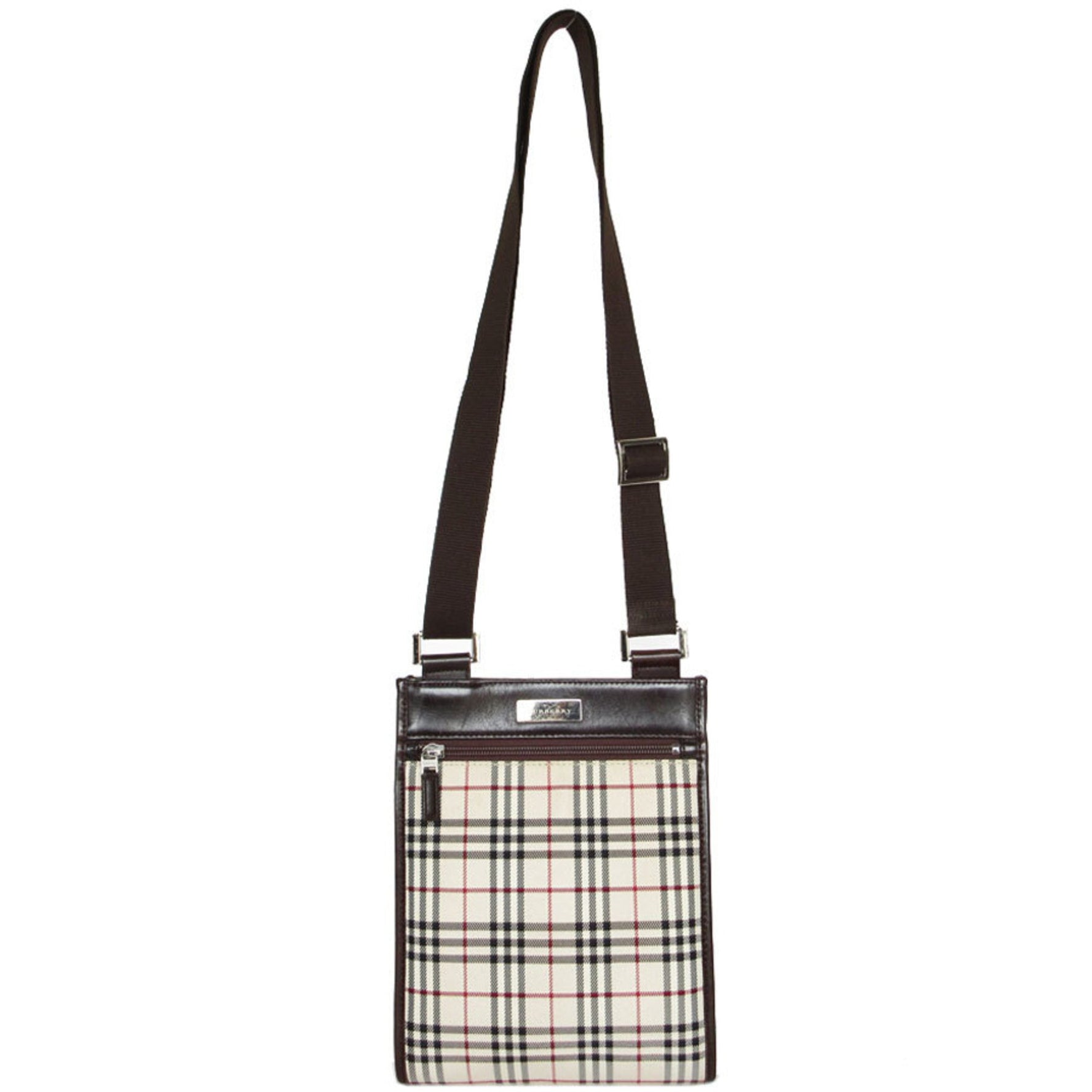 Burberry shoulder bag, Nova check, canvas, leather, beige, brown