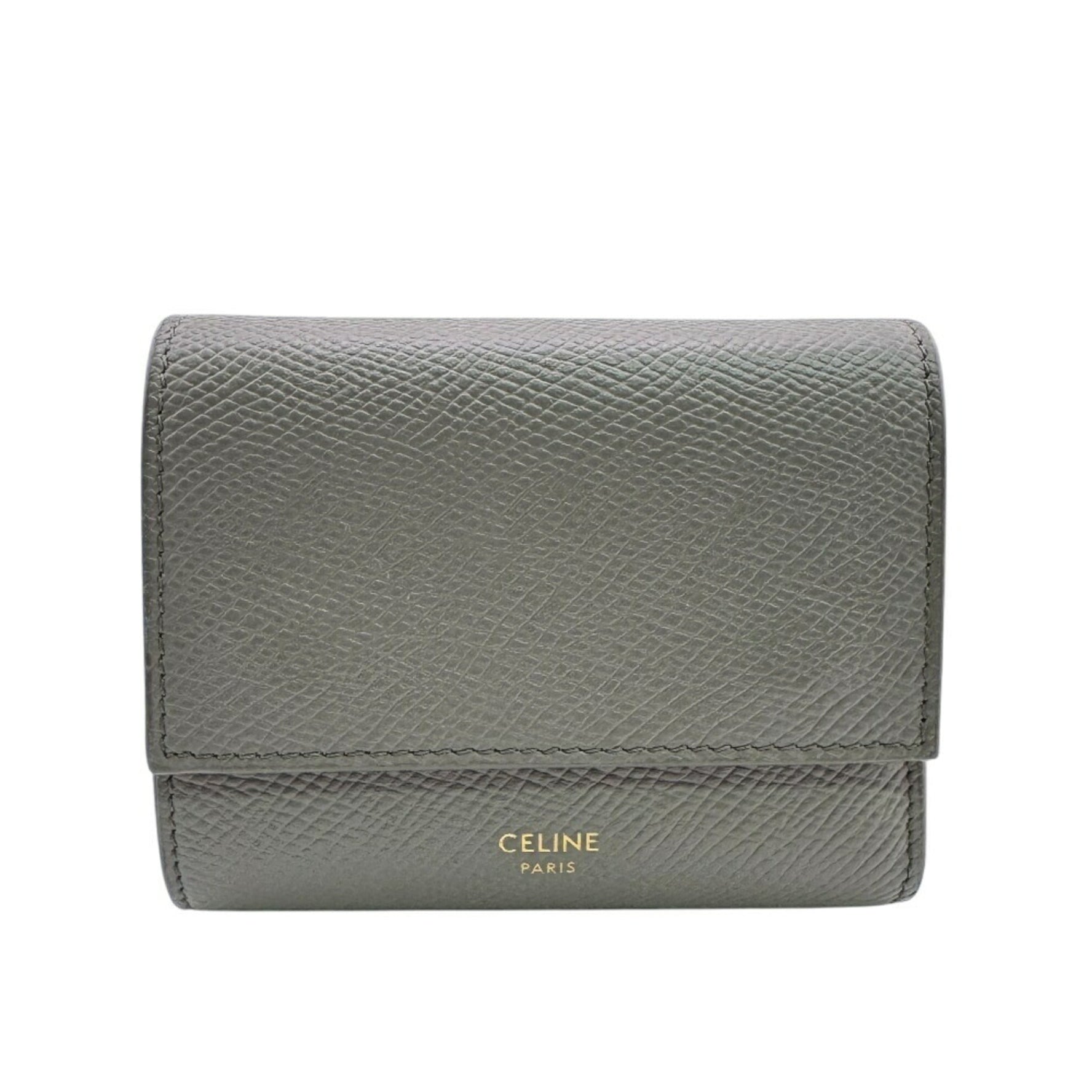 CELINE Small Trifold Wallet, Compact Tri-fold Gray
