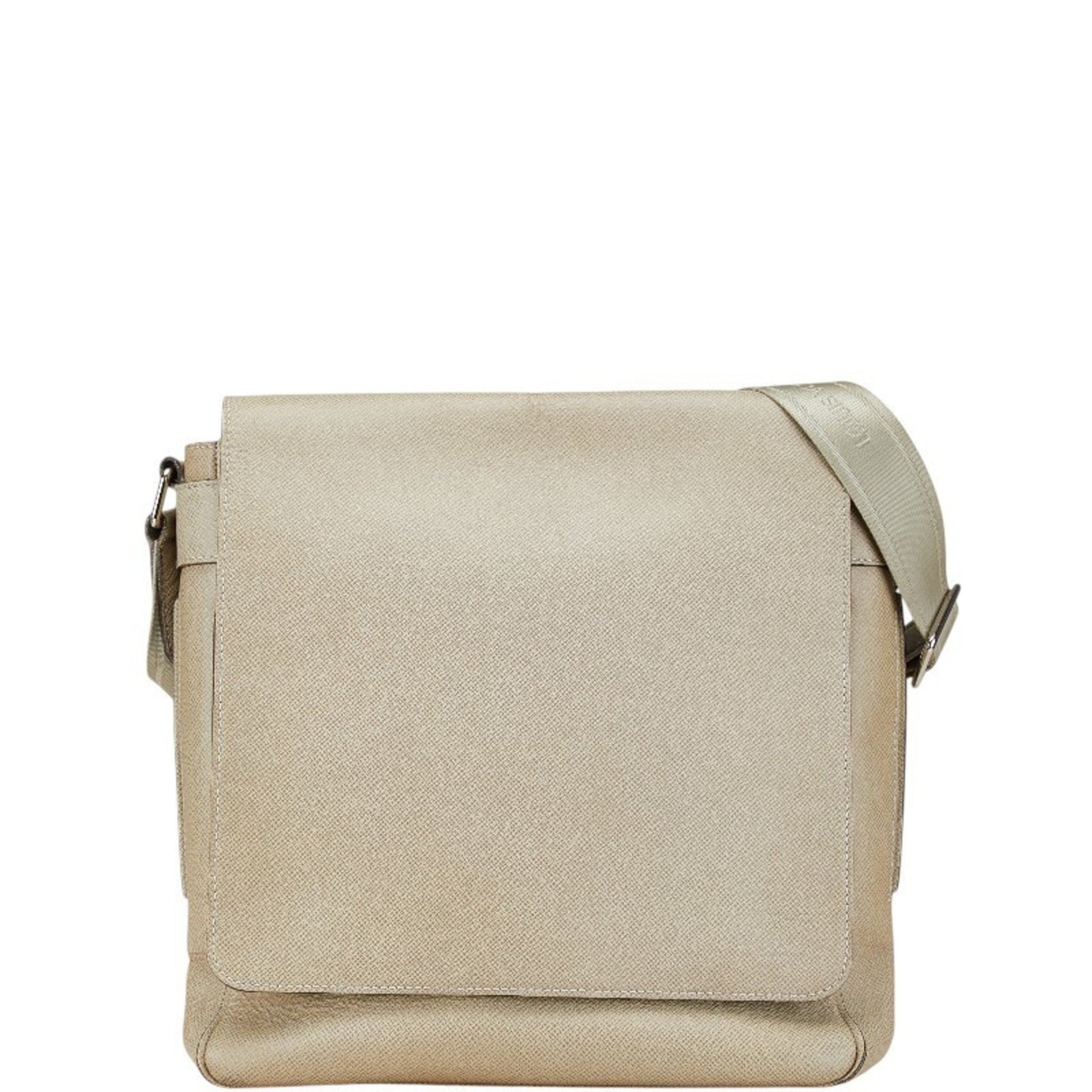 Louis Vuitton Taiga Milo Shoulder Bag Polaire Beige Leather