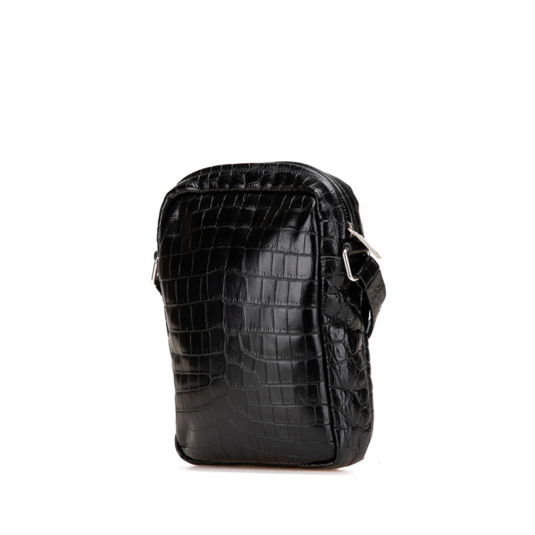 Saint Laurent Cid Crocodile Embossed Shoulder Bag/Pouch/Crossbody Bag Leather