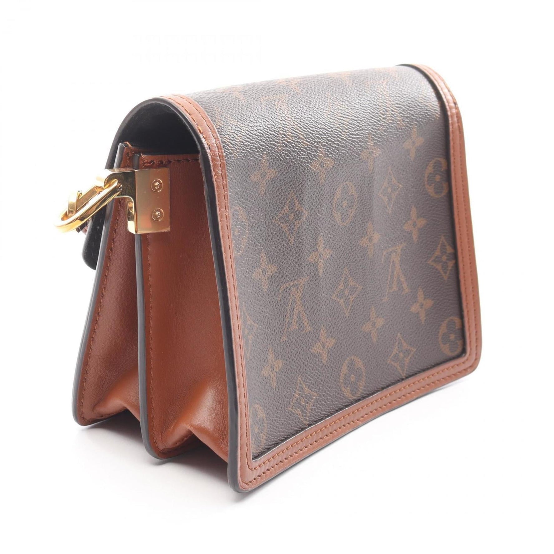 Louis Vuitton Dauphine Mini Monogram Reverse Shoulder Bag, Coated Canvas and Leather, Brown Beige
