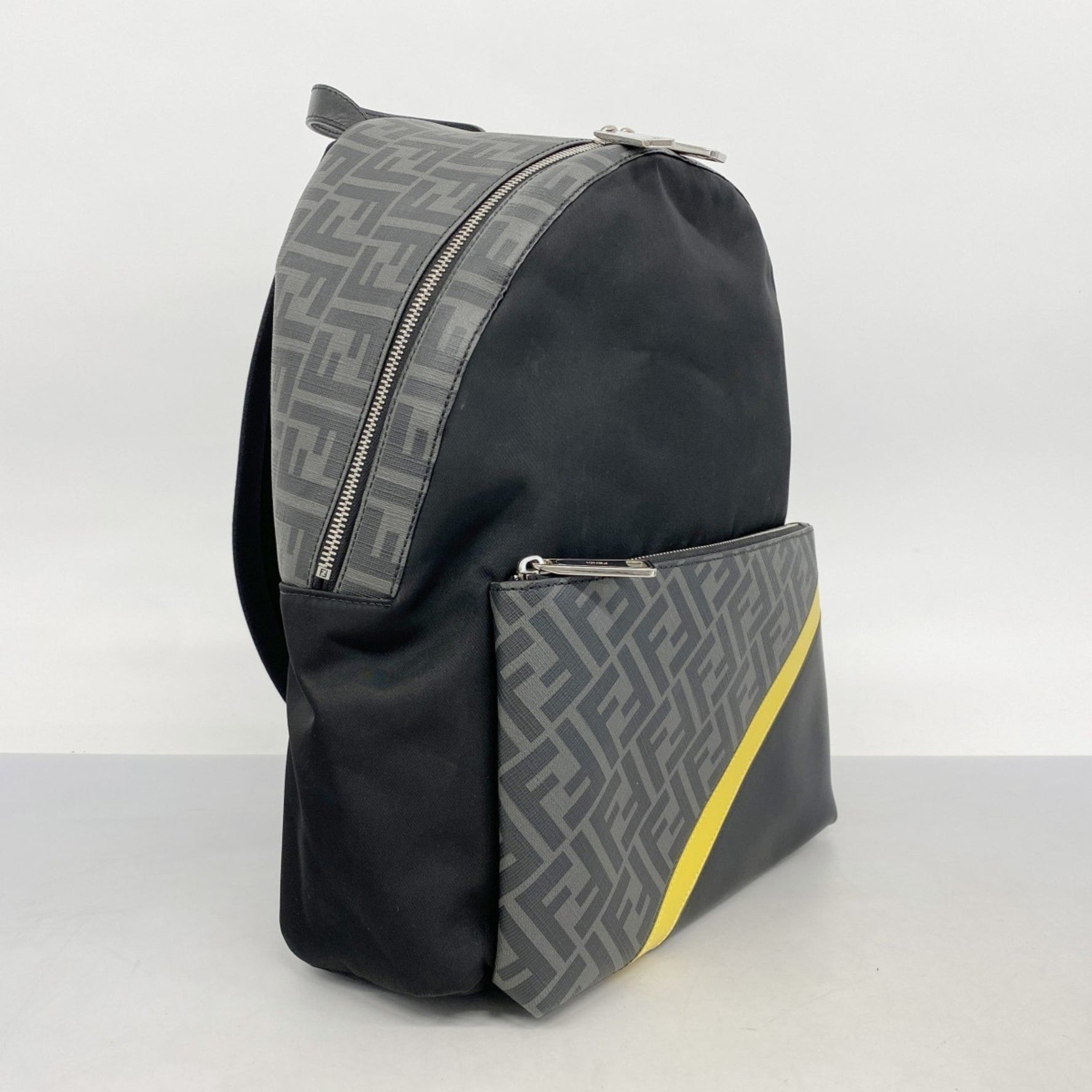 Fendi Backpack/Daypack in Zucca Nylon, Black and Grey