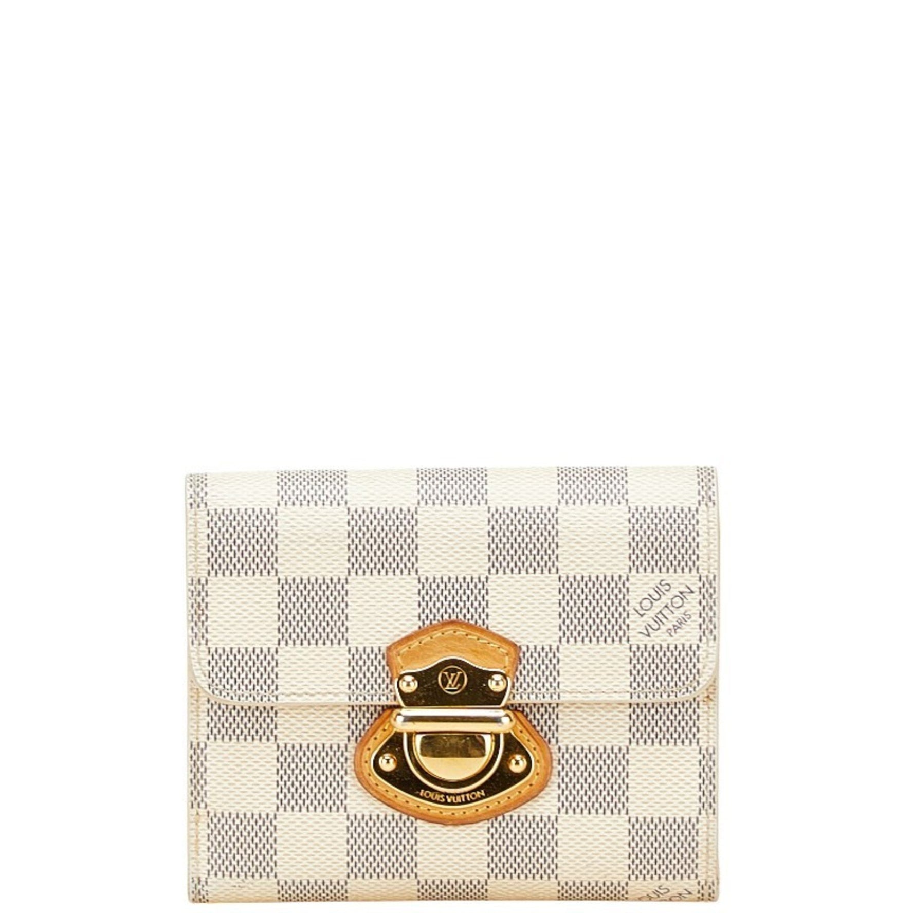 Louis Vuitton Damier Azur Portefeuille Joy Tri-fold Wallet White Leather