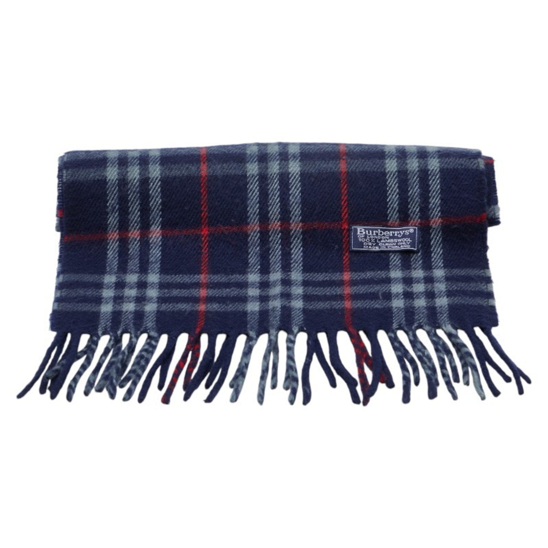 Burberry Nova Check Scarf Navy Multicolor Wool