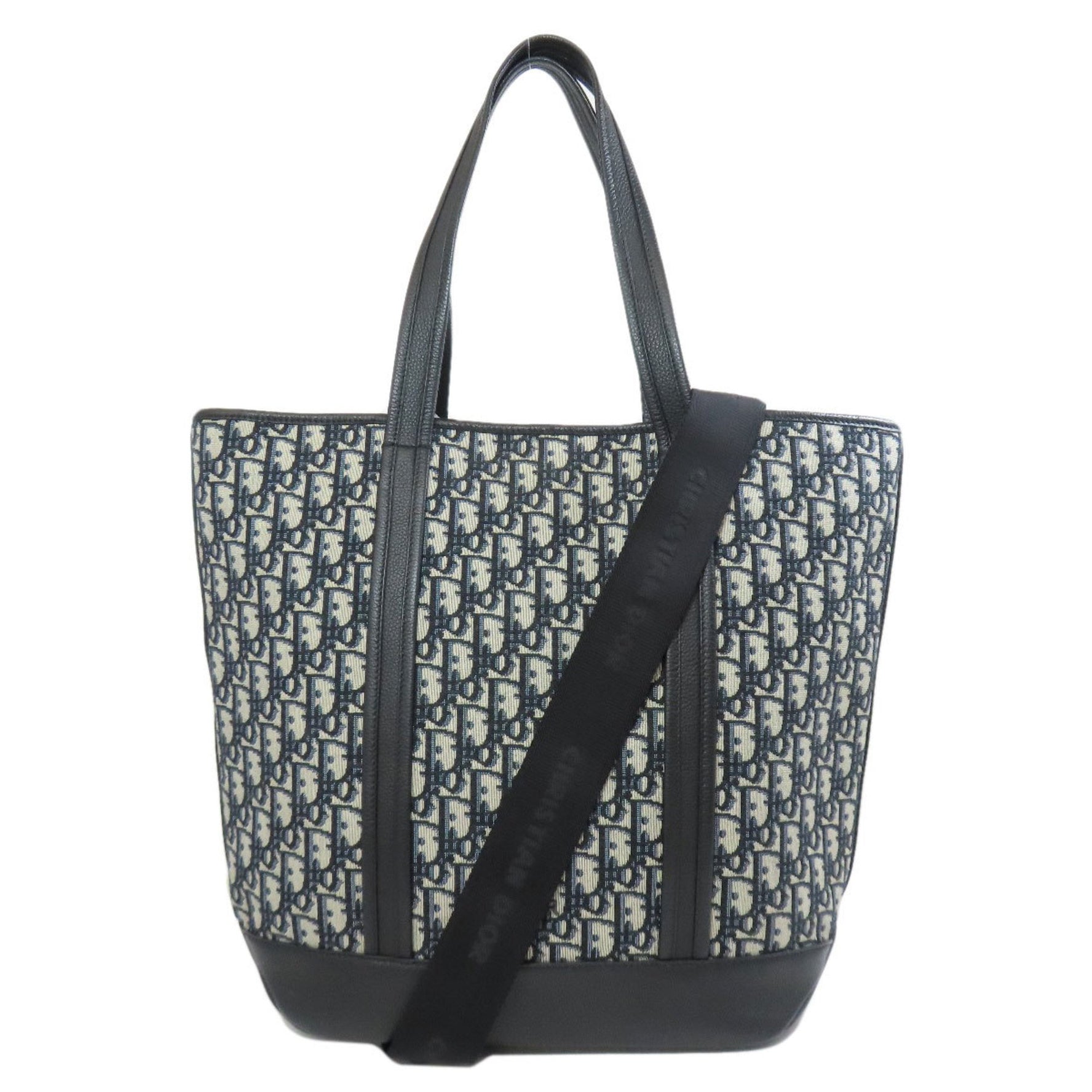 Christian Dior Oblique Tote Bag in Canvas/Calf Leather CHRISTIAN DIOR