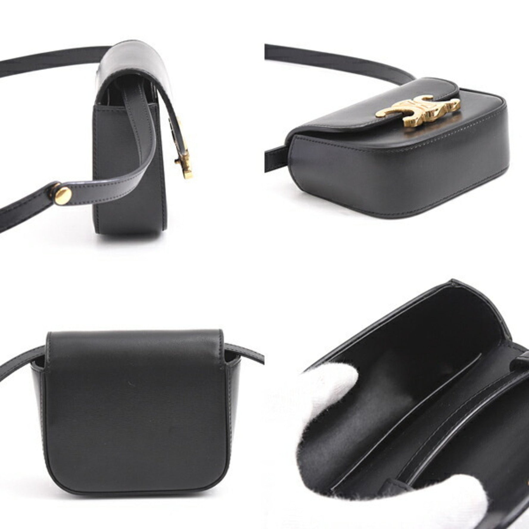 Celine Calfskin Triomphe Mini Claude Shoulder Bag