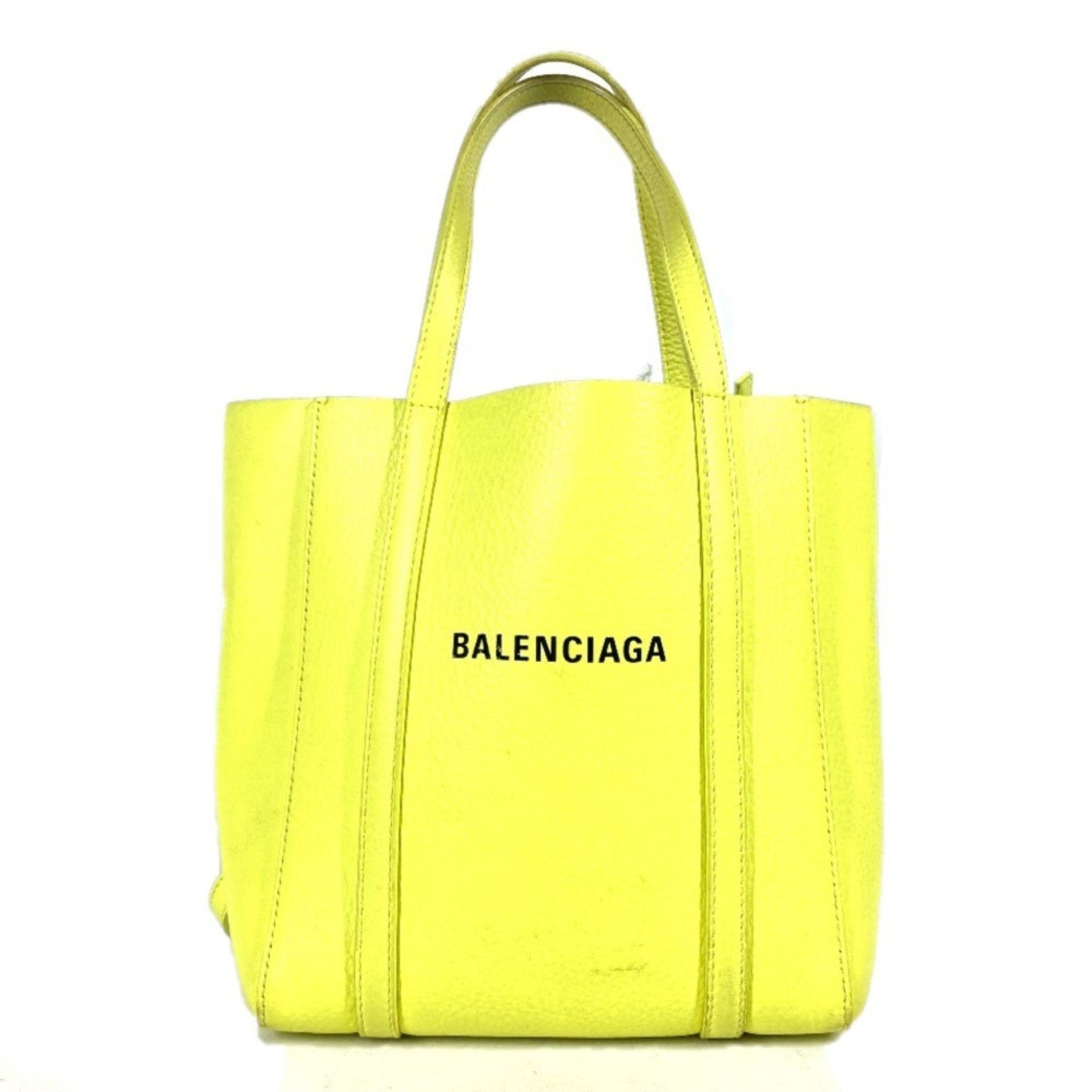 BALENCIAGA Everyday Tote Bag XXS Shoulder Leather Yellow