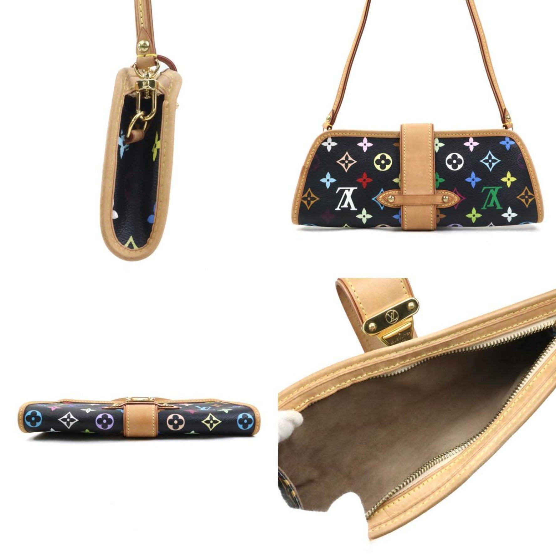 Louis Vuitton Handbag Clutch Bag Monogram Multicolor Shirley Noir