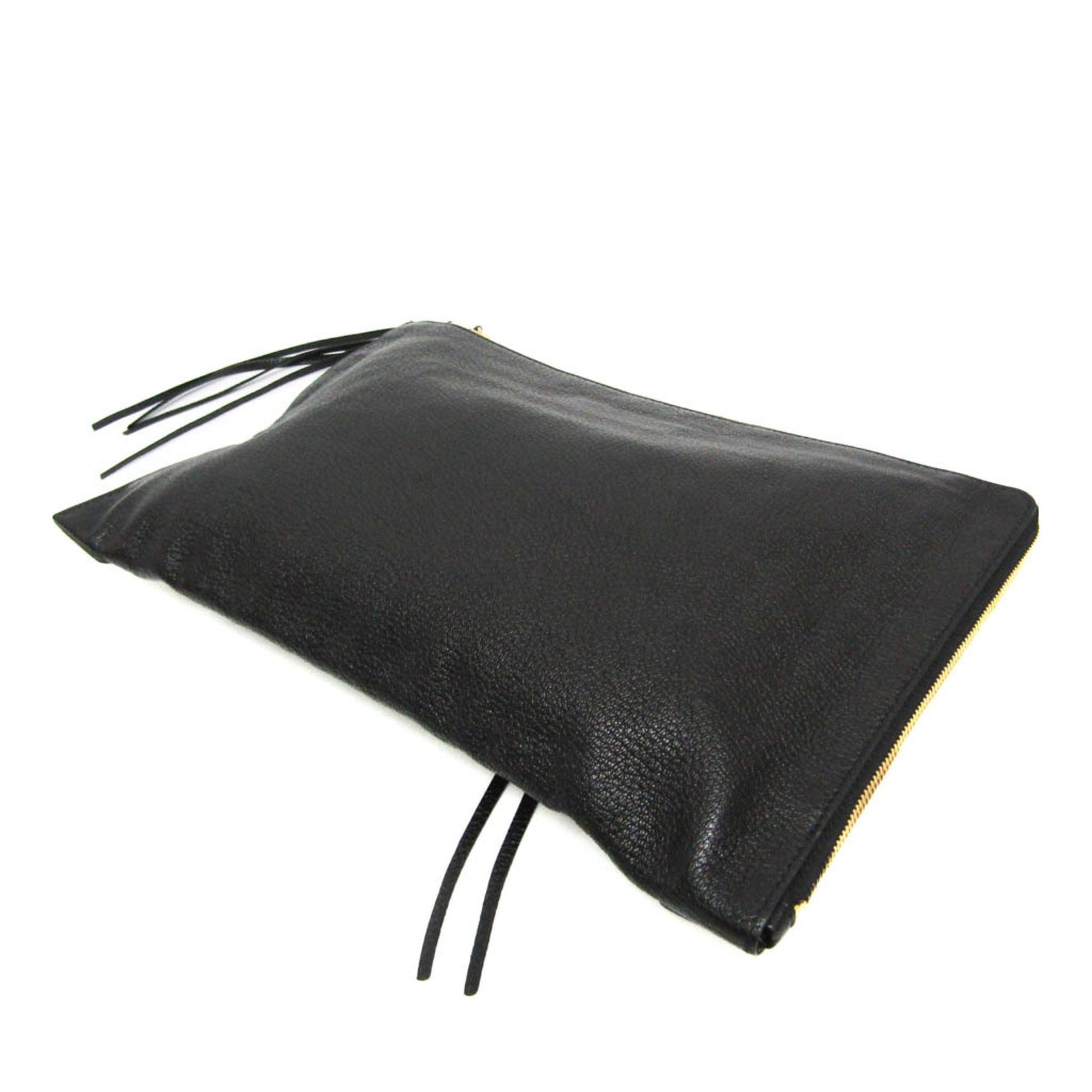 Balenciaga Metal Edge Women,Men Leather Clutch Bag