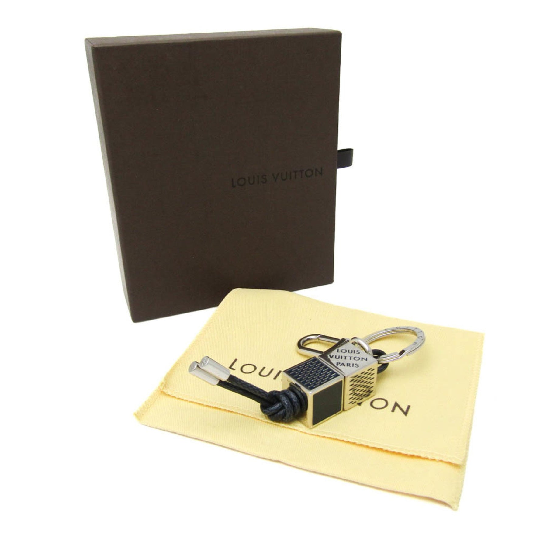 Louis Vuitton Damier Graphite Damier Dice Keyring (Damier Graphite,Silver)