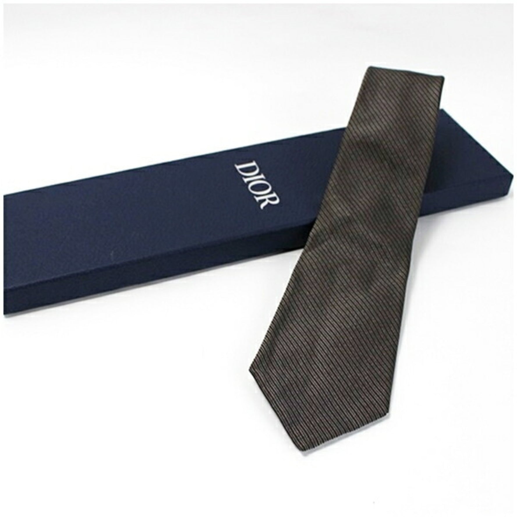 Christian Dior Silk Nylon Tie Striped Men's
