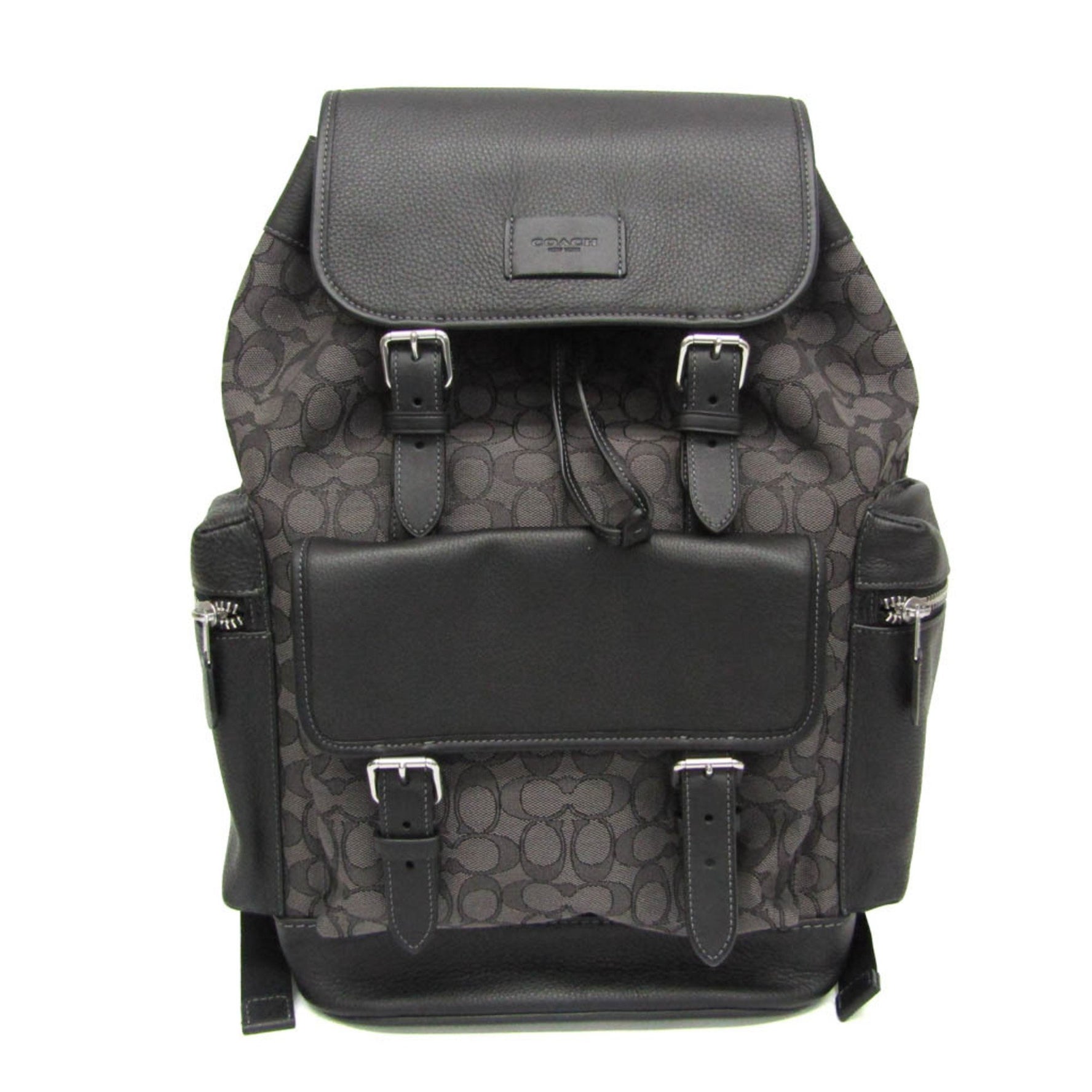 Coach Signature Leather,PVC Backpack Black,Gray