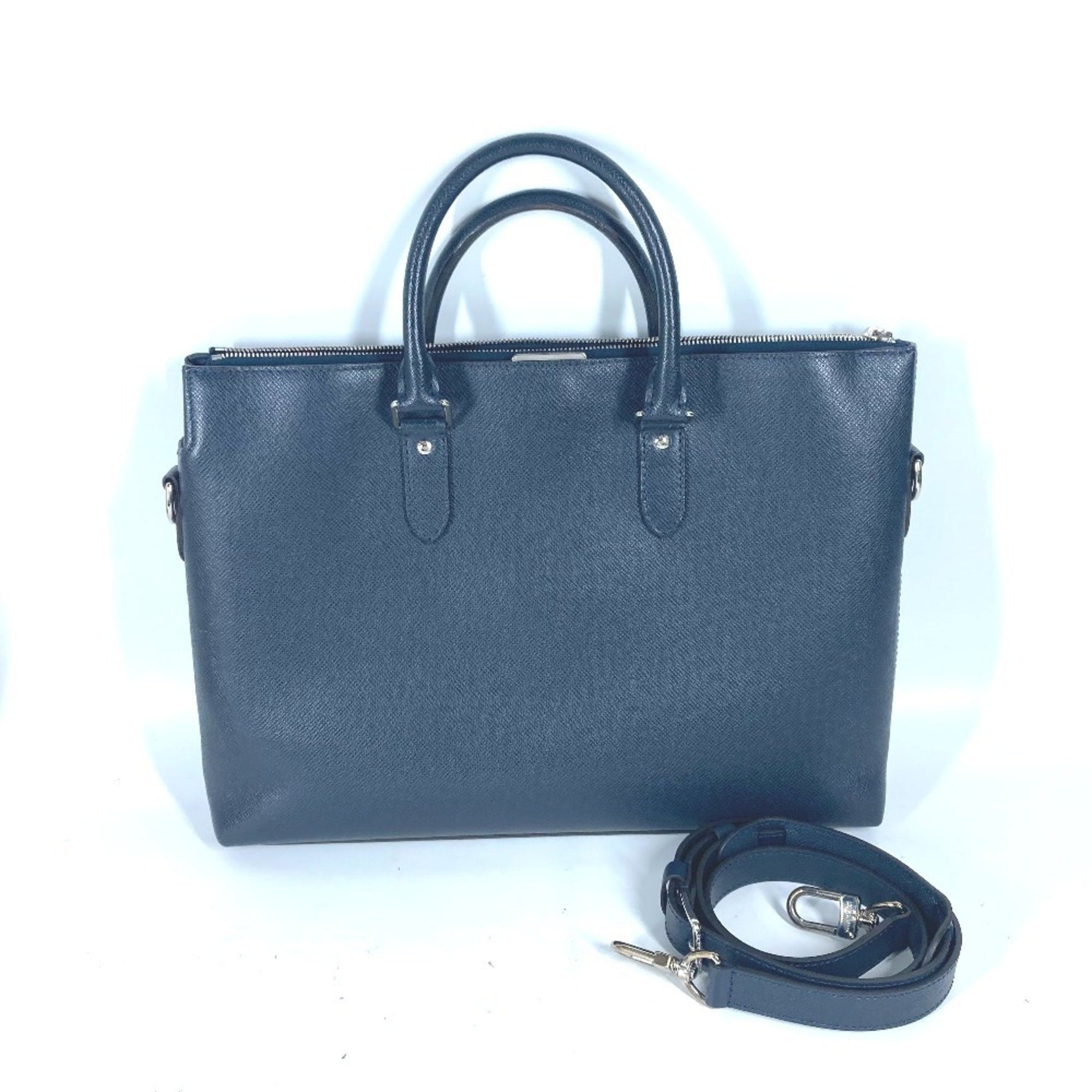 Louis Vuitton Taiga Anton Bag Shoulder Leather Blue Marine