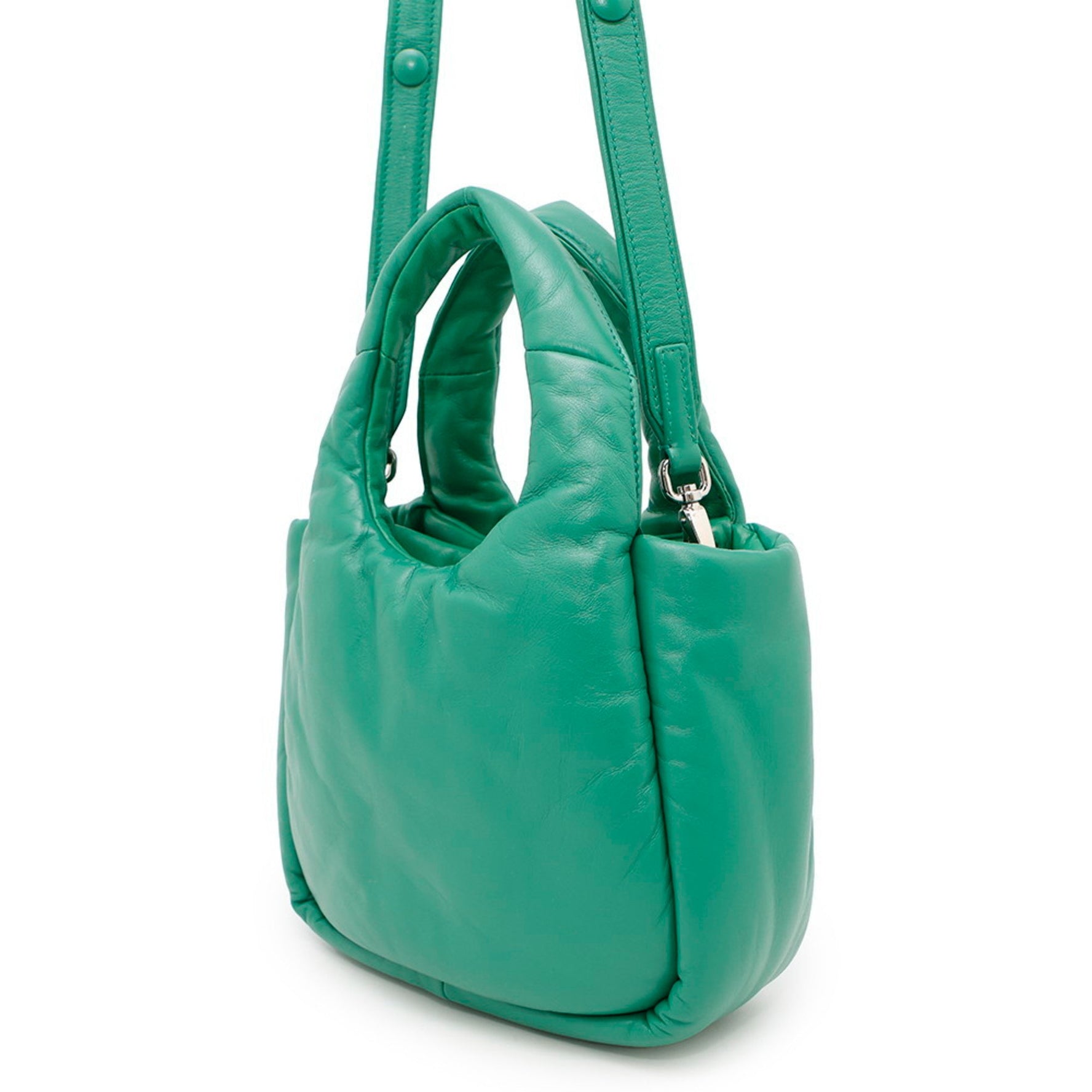 Prada Triangle Mini Handbag in Soft Nappa Leather (1BA359) - 2-Way
