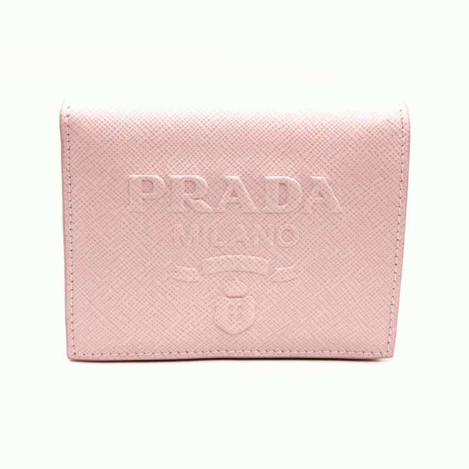 PRADA Bi-fold Wallet Saffiano Embossed Compact