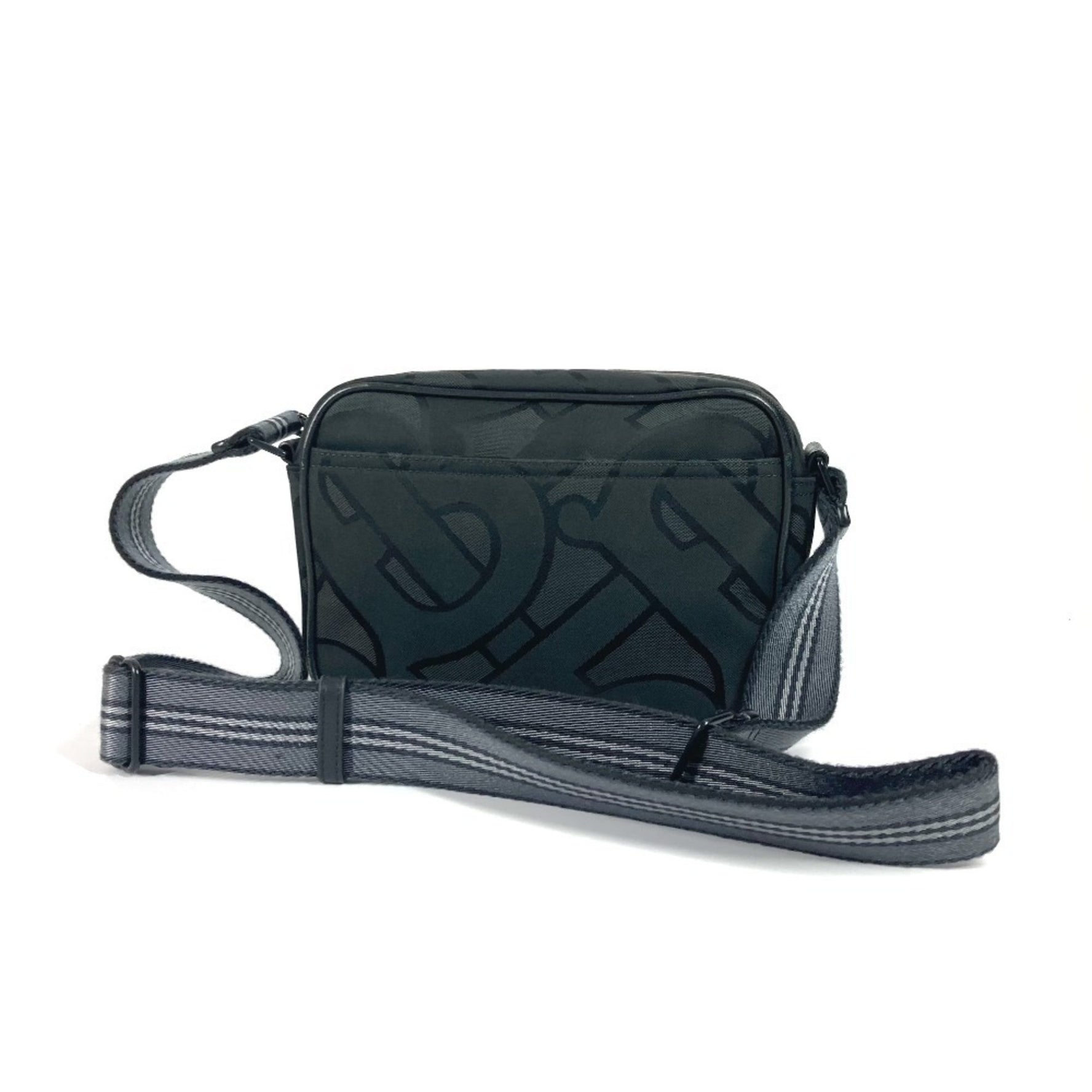 BURBERRY TB logo bag, pochette, crossbody shoulder nylon canvas, men's, gray