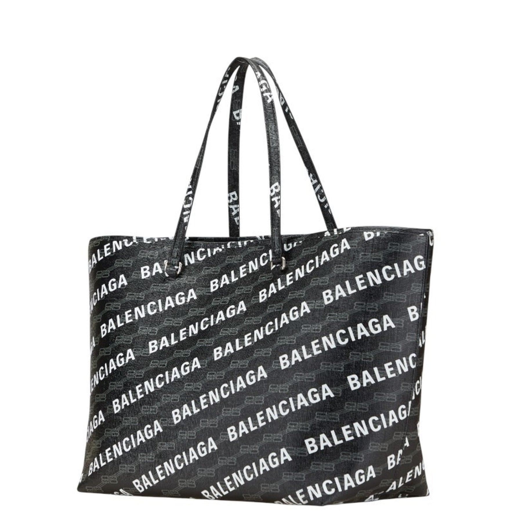 Balenciaga logo tote bag, handbag in leather