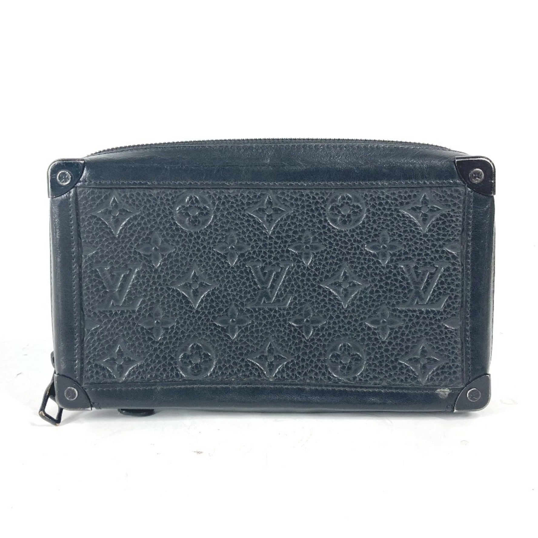Louis Vuitton Monogram Soft Trunk Clutch Long Wallet Pouch Bag Taurillon Leather Men's