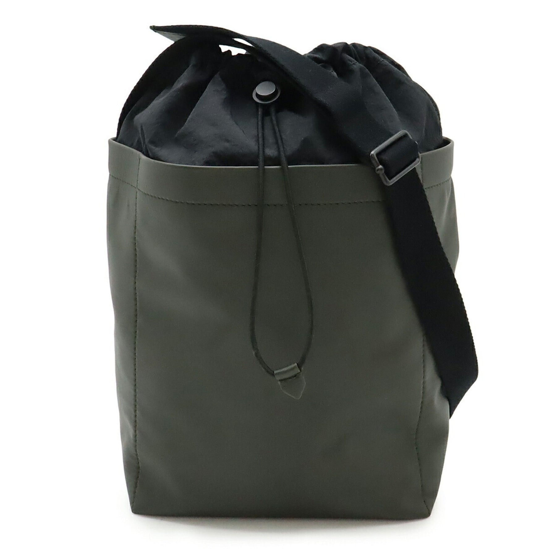 BOTTEGA VENETA Drawstring Shoulder Bag in Khaki and Black